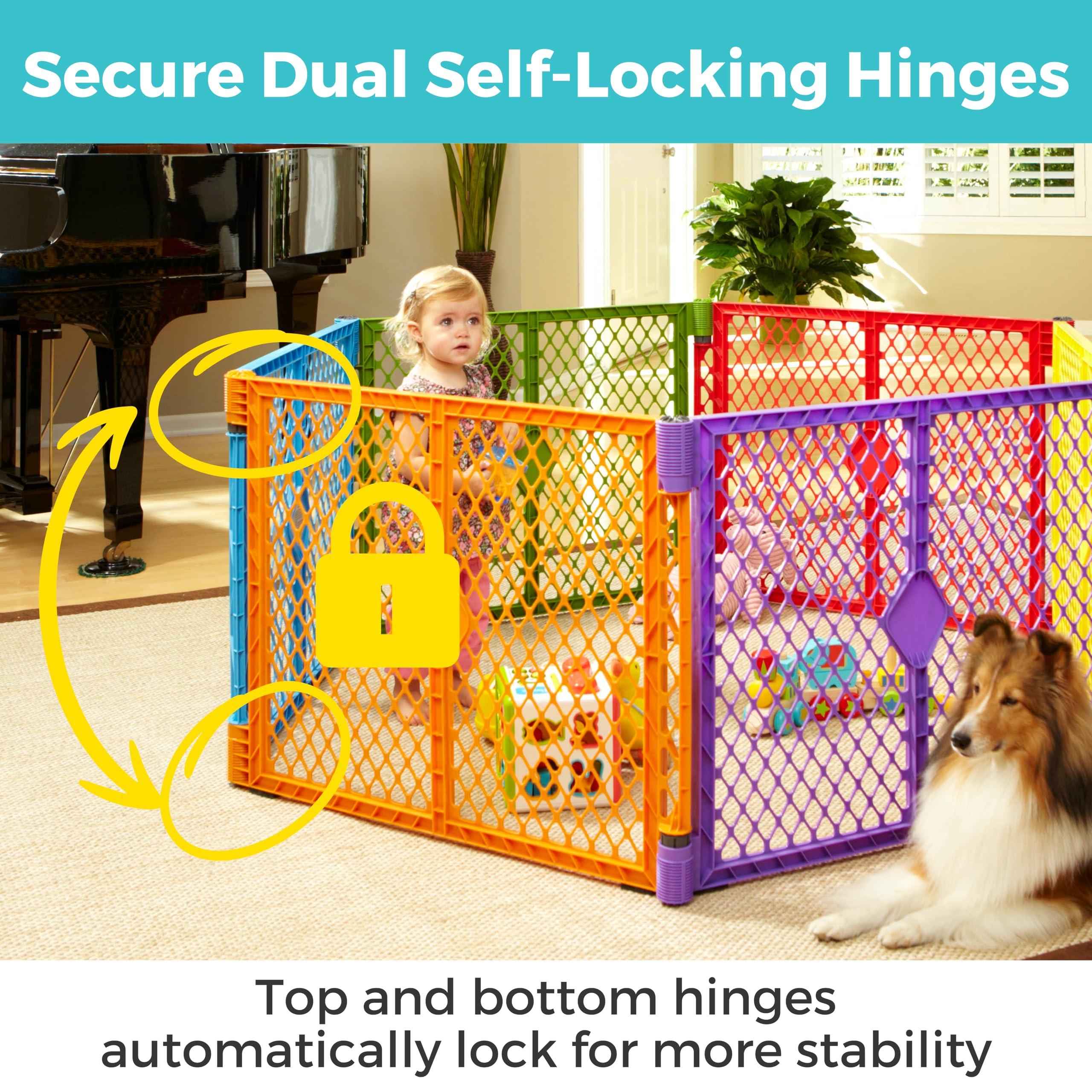 Toddleroo by North States Toddleroo by North States Superyard Colorplay Ultimate 2 Panel Extension, Made in USA: Increases play space up to 34.4 sq. ft. (Adds 64", Multicolor)