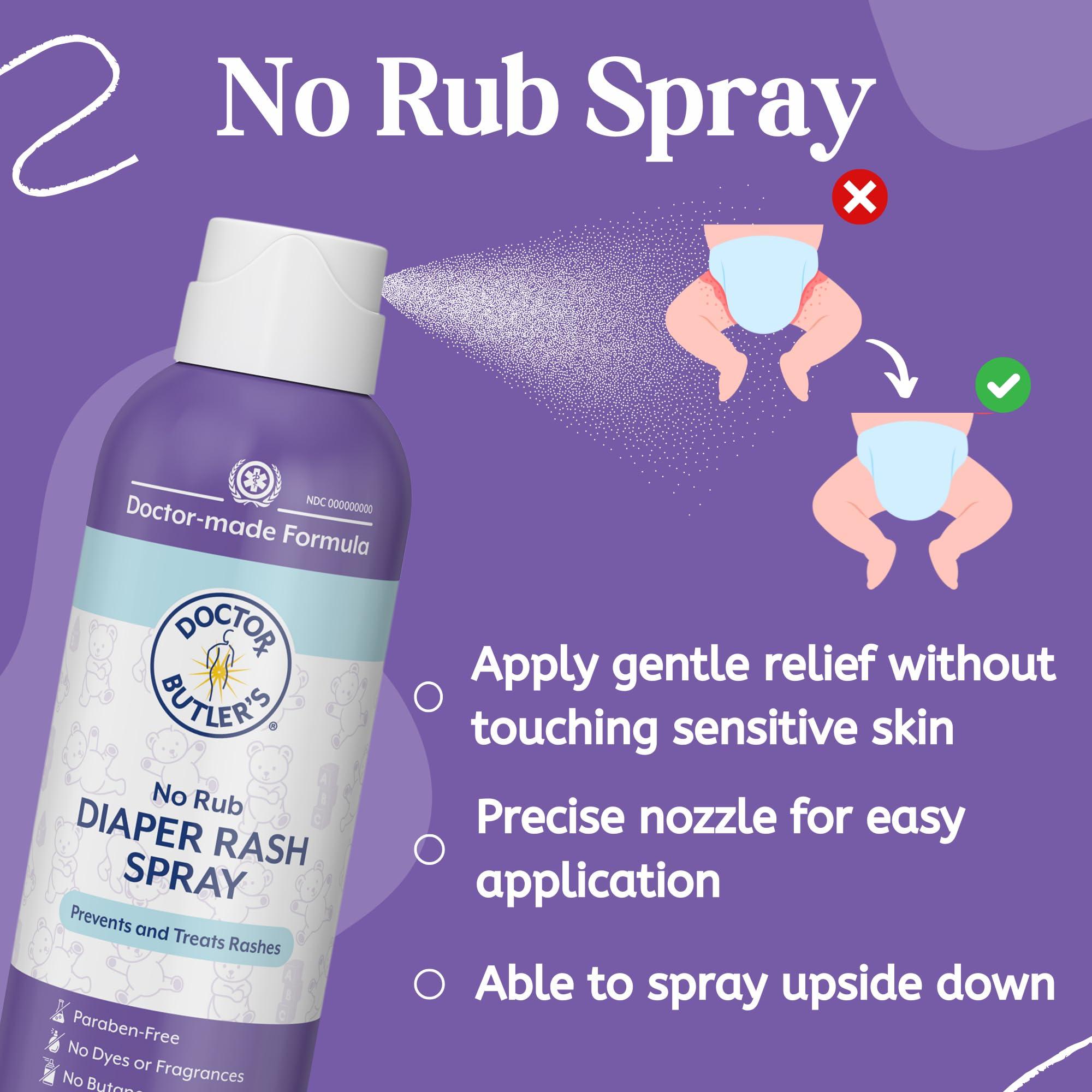 Doctor Butler\'s Doctor Butler's Baby Diaper Rash Spray No-Rub Sprayable Diaper Rash Ointment to Prevent and Treat Rashes, Skin Protectant Spray with Touch Free Application* (3oz)