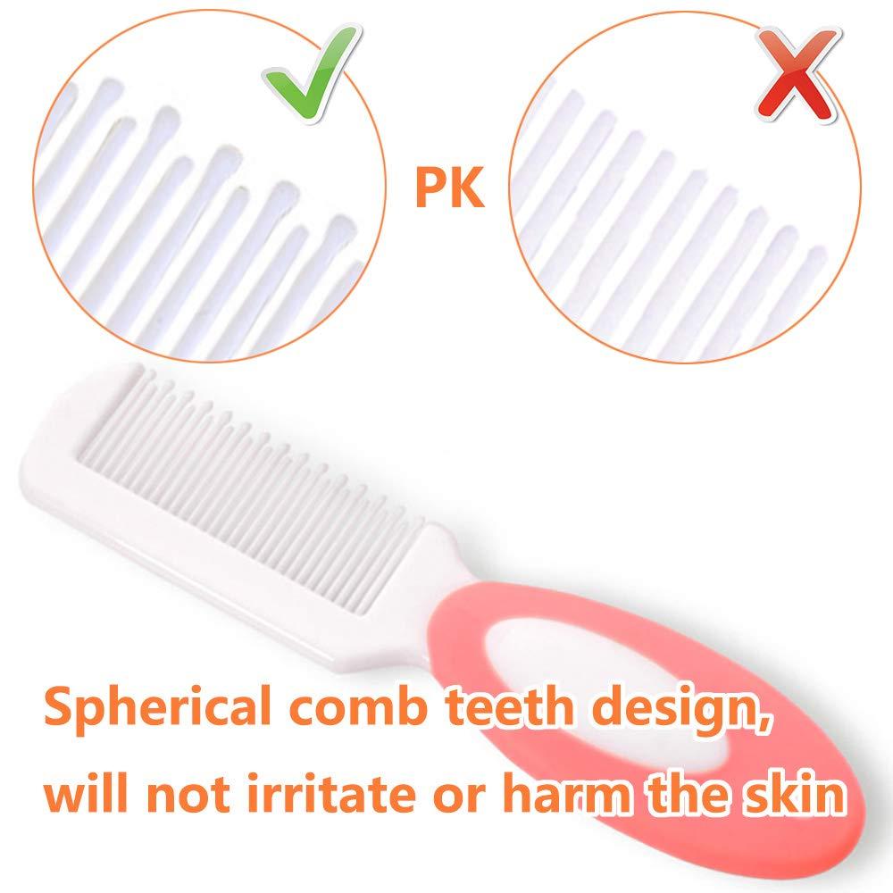 MR LION Baby Hair Brush, Cradle Cap Brush, Baby Hair Comb, Baby Hair Brush and Comb Set for Newborns & Toddlers, Baby Brush Soft Bristles, Ideal for Cradle Cap, Perfect Baby Registry Gift (Pink)