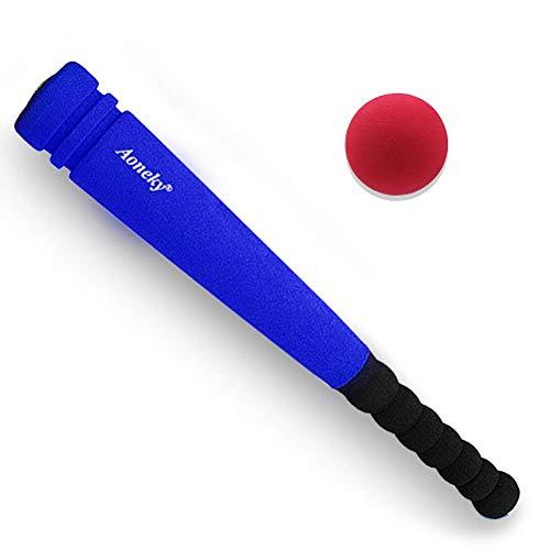 Aoneky Aoneky Min Foam Baseball Bat and Ball for Toddler - Indoor Soft Super Safe T Ball Bat Toys Set for Kids Age 3 Years Old, Best Gift for Children, 16.5 inch