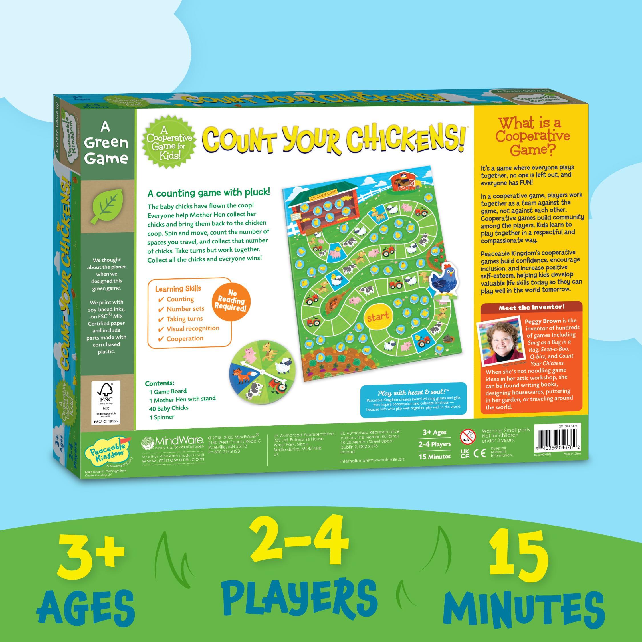 Peaceable Kingdom Peaceable Kingdom Count Your Chickens Award Winning Cooperative Counting Game for 2 to 4 Kids Ages 3+