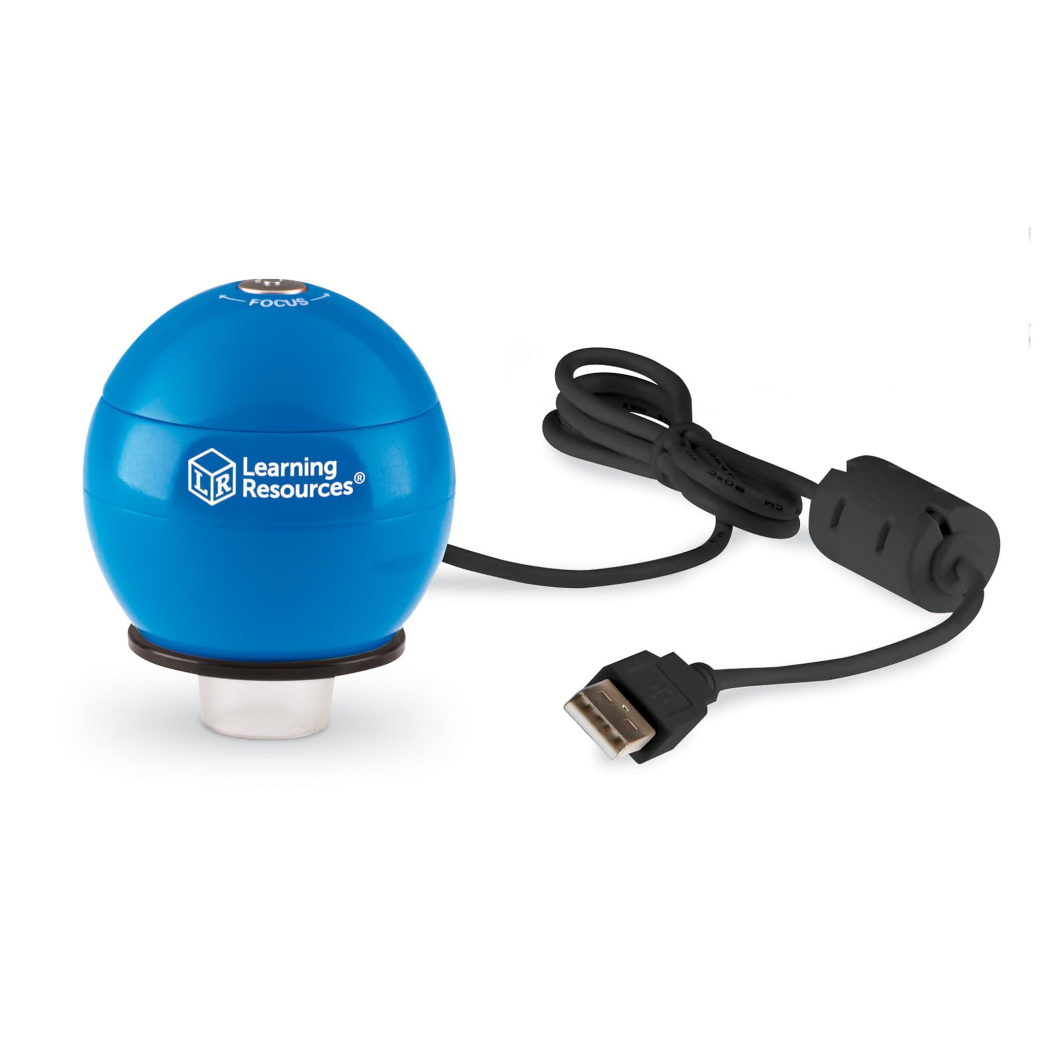 Learning Resources Learning Resources Zoomy 2.0 Handheld Digital Microscope, Computer, Projector, or Interactive whiteboard Accessories, Blue, Ages 4+