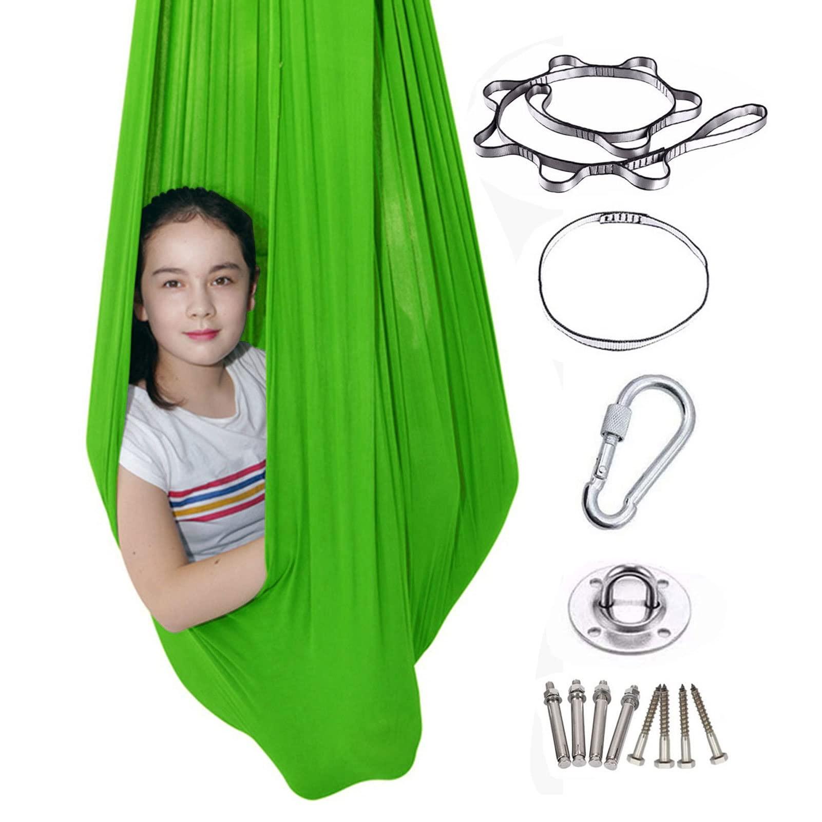 BSFHQS BSFHQS Sensory Swing for Adults Indoor Therapy Swing for Kids Adjustable Snuggle Cuddle Hammock Ideal for Autism Children to Playing and Calming Hardware Included