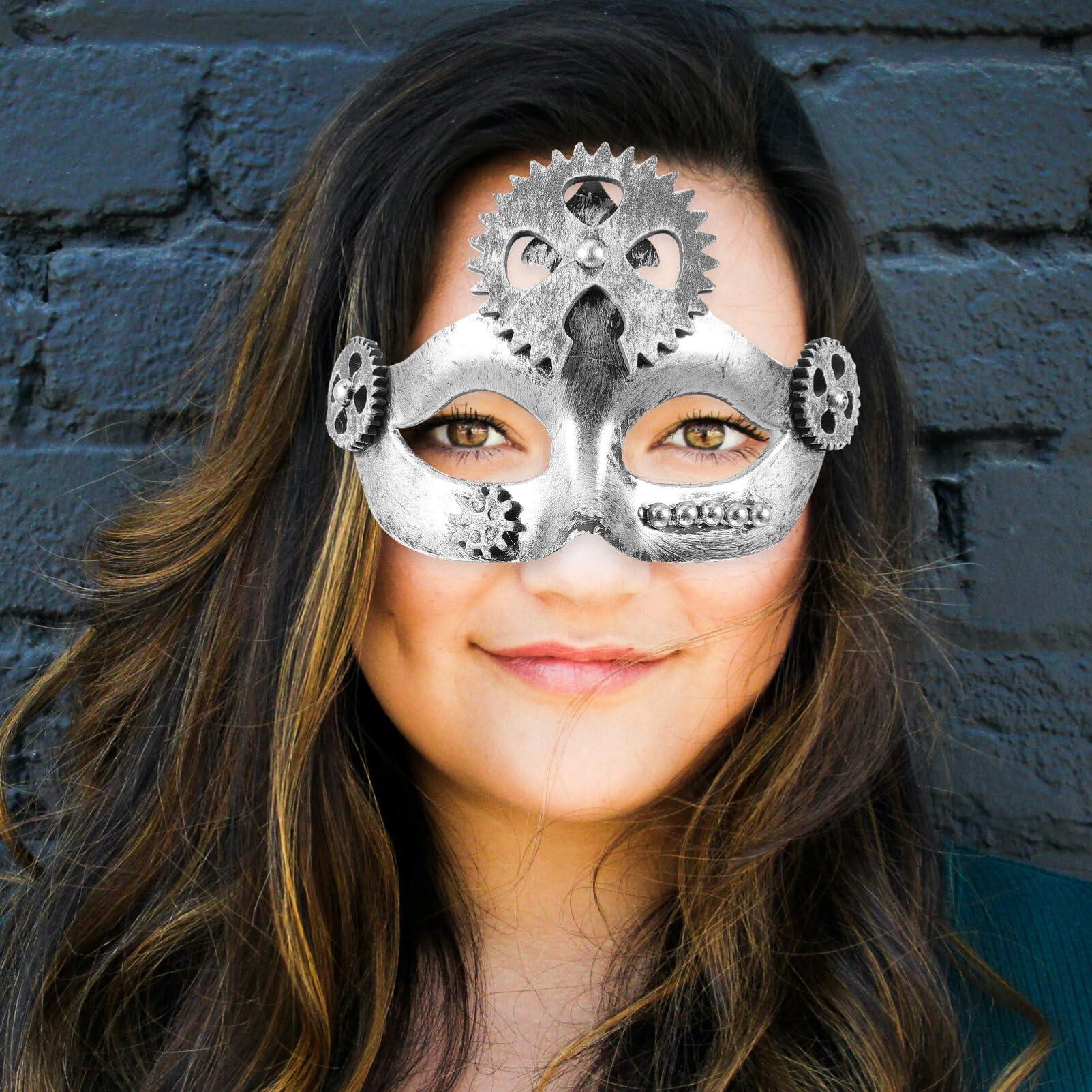 Didiseaon Didiseaon 2pcs Halloween Punk Gas Masks Halloween Scary Costume Masks Cosplay Prop Venetian Masks Retro Steampunk Masquerade Masks Steampunk Dress up Party Masquerade Mask Headwear Headgear