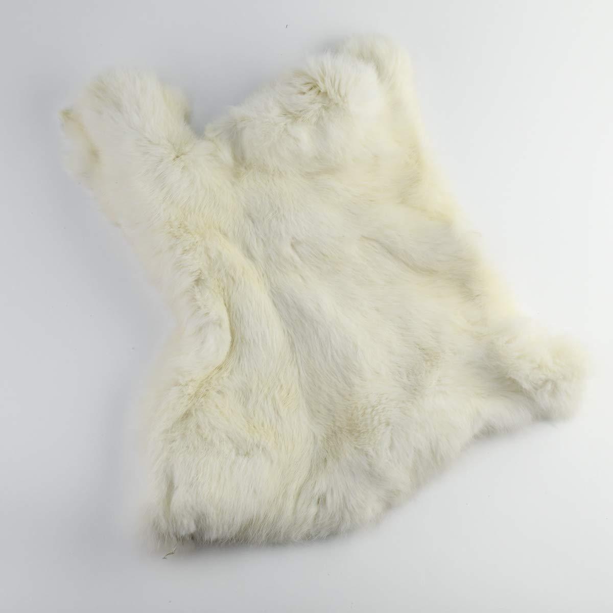 TG,LLC Treasure Gurus Real White Rabbit Skin Fur Pelt Genuine Tanned Taxidermy Hide Craft Accessory