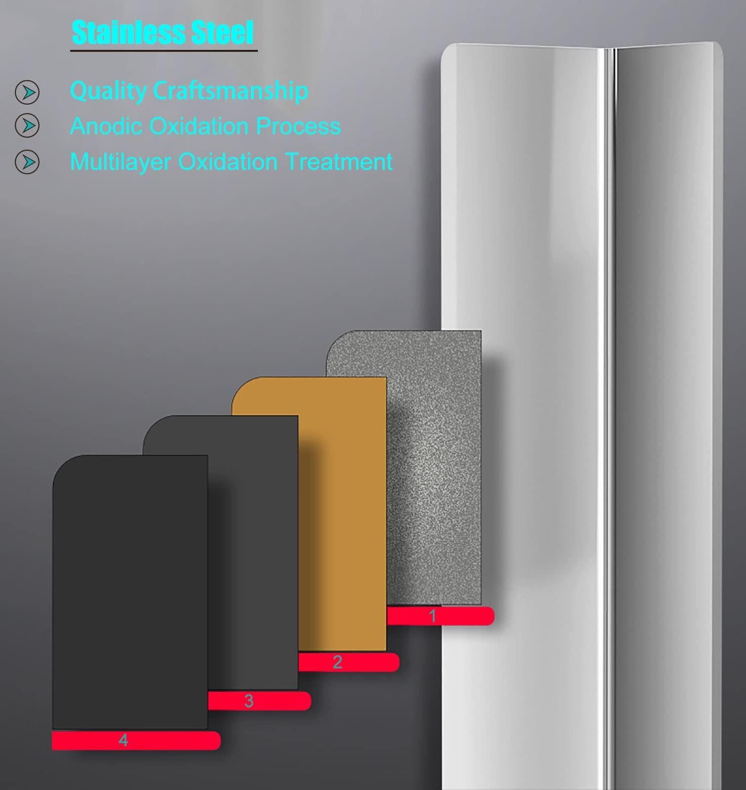 SRNSAEB 1.0in Width Wall Corner Protector Self Adhesive, Heavy-Duty Waterproof Rust Prevention Wall Corner Guard for Balcony/ Living Room/ Office, Stainless Steel ( Color : Deep Coffee , Size : 80cm/31.5in )