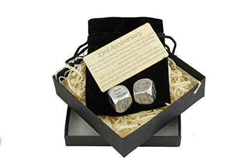 Anniversary Gifts 23 Year Anniversary Metal Date Night Dice - Create a Unique 23rd Anniversary Date Night