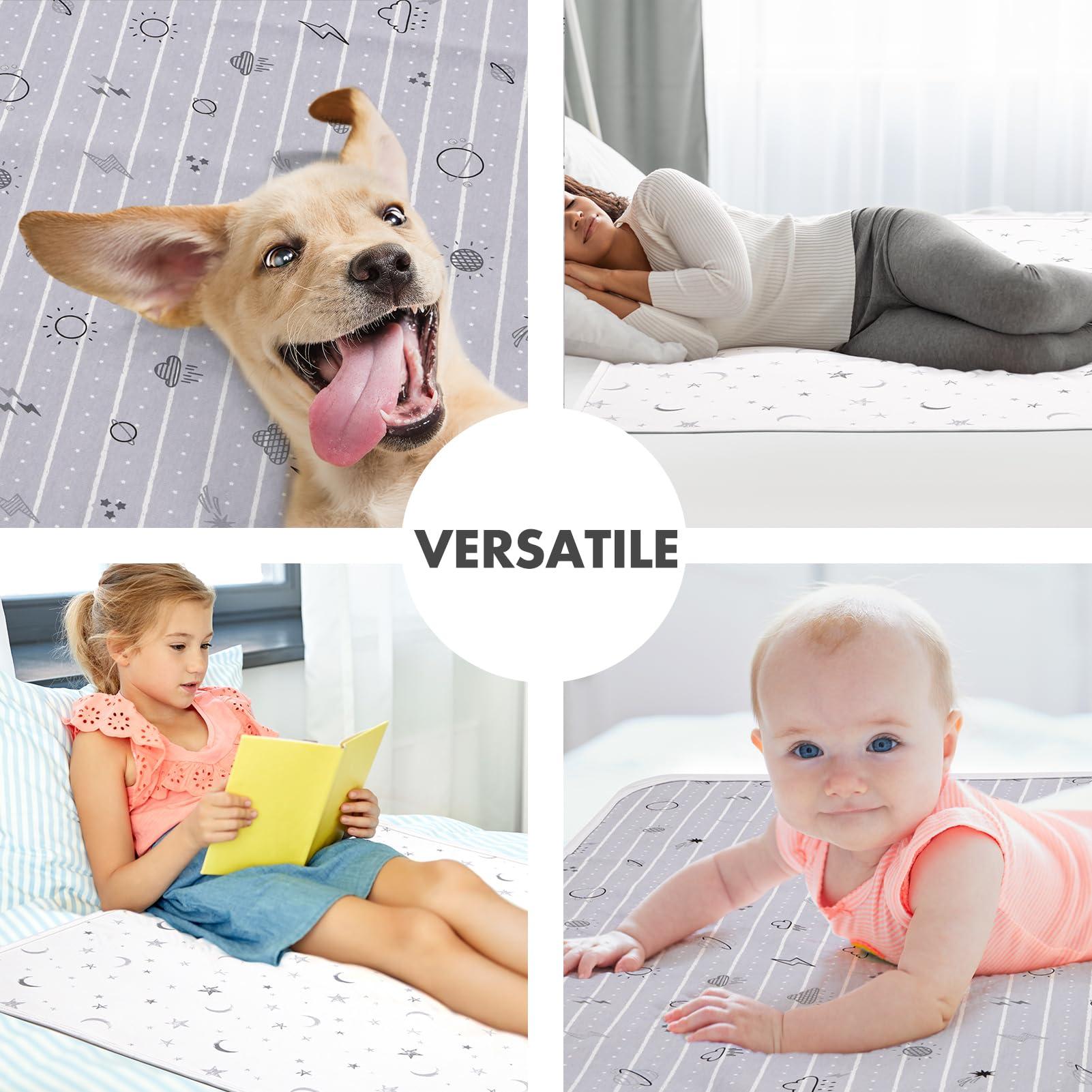 YIVEKO YIVEKO Baby Waterproof Bed Pad Washable Mattress Pad Reusable Underpads Bed-White Star