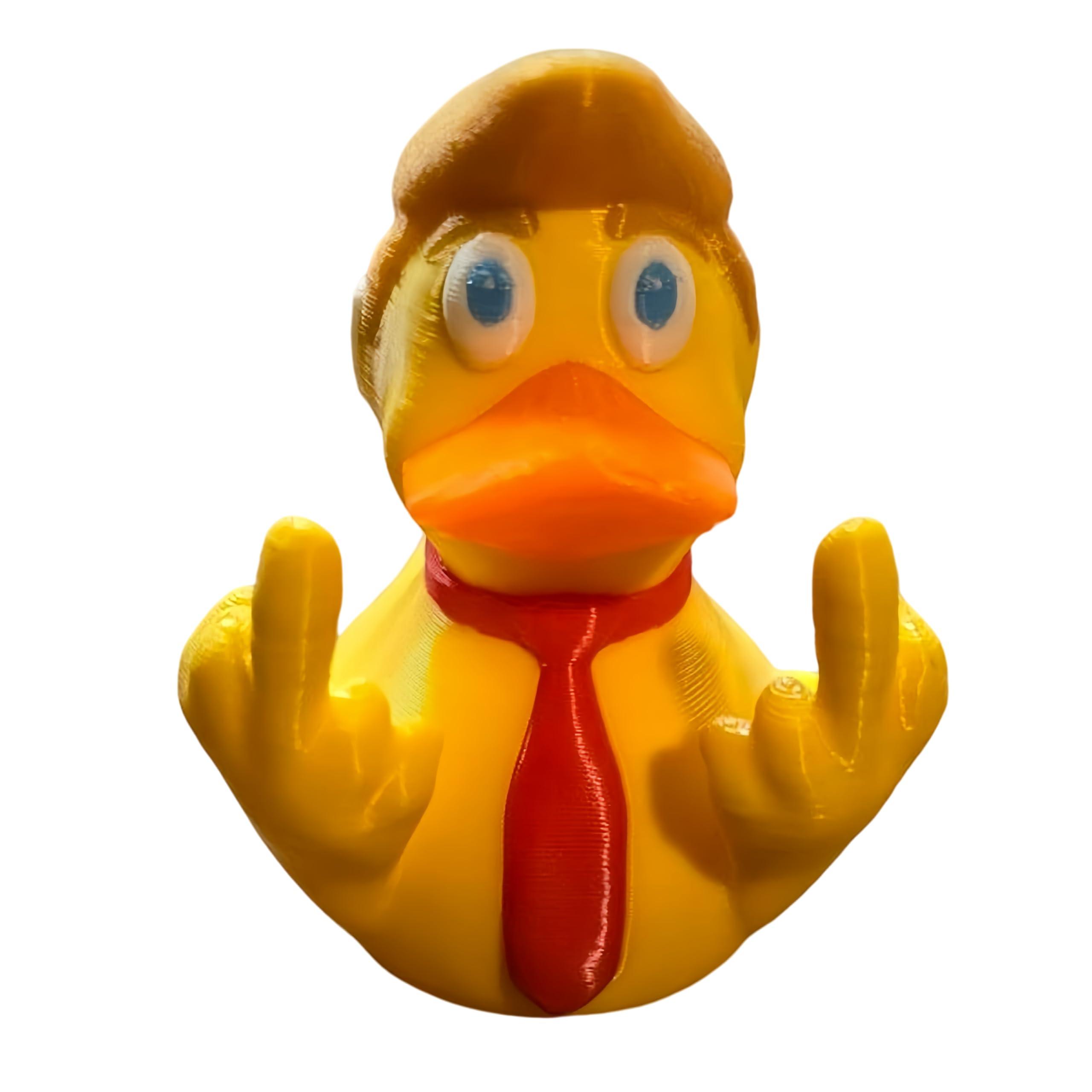 Aimery Aimery 2024 Double Middle Finger Duck with Ear Bandaid, Donald Trump Duck, Trump Ducks for Jeeps, Fist Trump Ducks Funny Gifts Toys for Party Favors (Fist Trump) (Fist Duck)