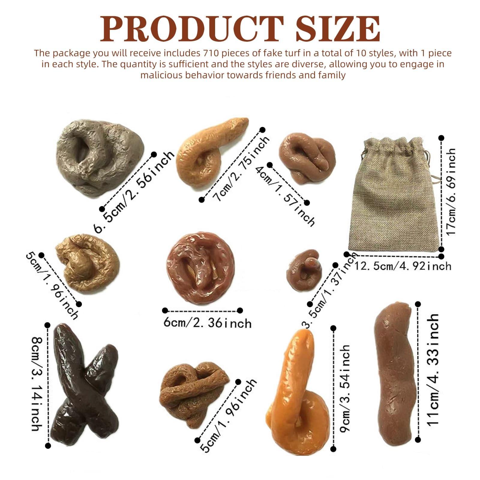 Totority Fake Poop Prank Toys - 6PCS Realistic Dog Poo Joke Items For Halloween & Parties