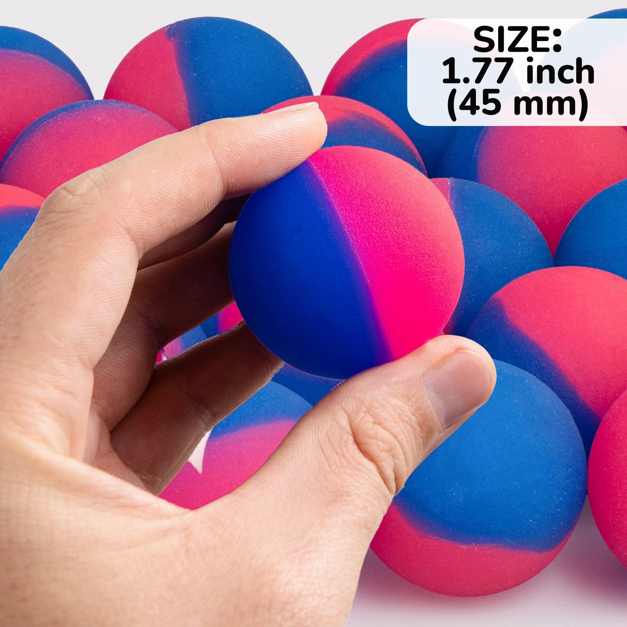 Entervending Entervending Bouncy Balls - Rubber Balls for Kids - Blue and Red ICY Bounce Balls - 50 Pcs Large Bouncy Ball 45 mm - Super Ball Vending Machine Toys - Bouncing Balls Party Favors