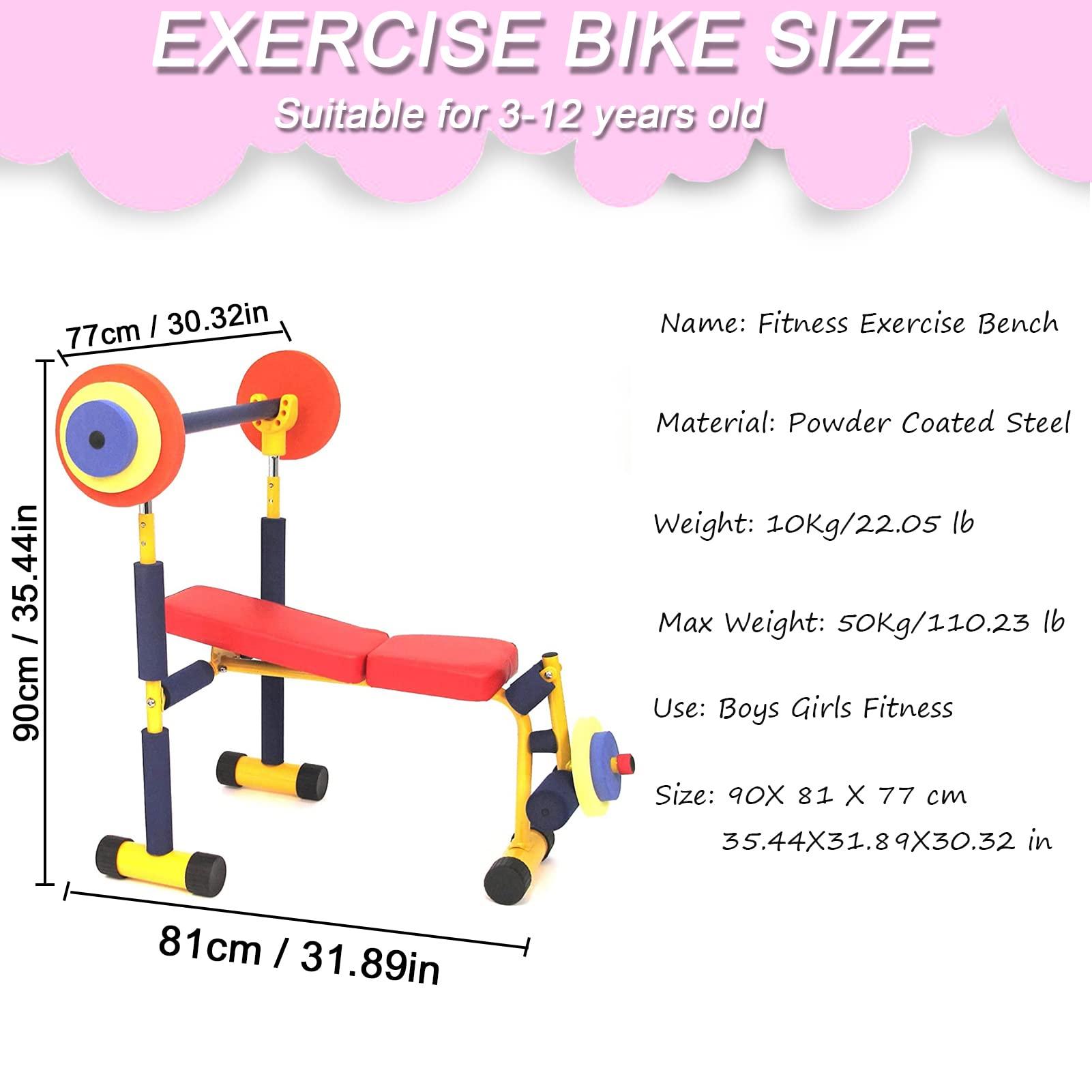 QBDGXFC QBDGXFC Children Fitness Equipment, Kids Barbell Toy Set, Kids Fitness Exercise Equipment, Weight Bench Adjustable Barbell, Bench and Leg Press, for Beginner Exercise, Boys and Girls