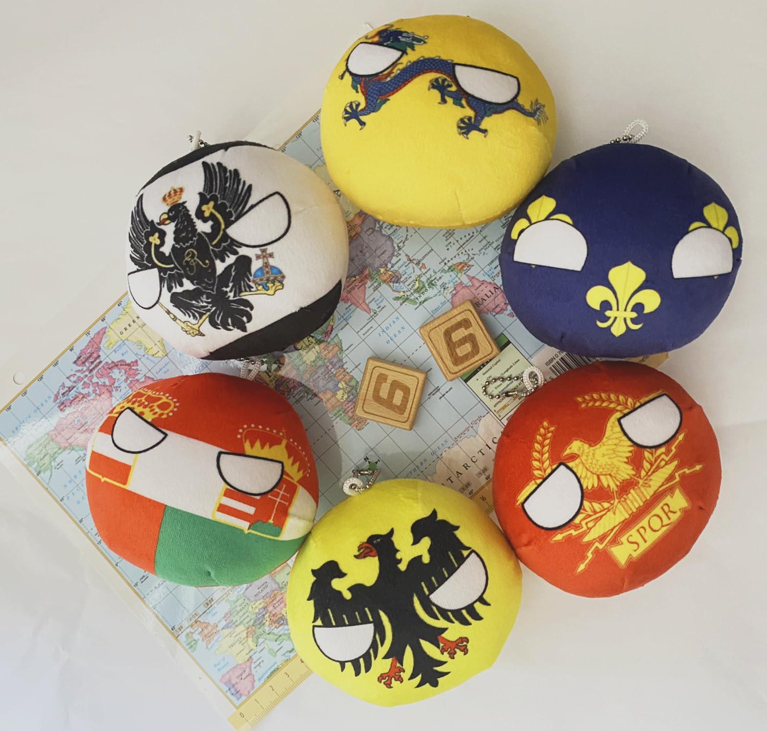 Raclove Raclove 6PC Countryballs Plushies - Soft & Educational National Character Toys. Your Collection of Countryball and Polandball Plushies. (42HR-PR-AH-QG-KF-YN)