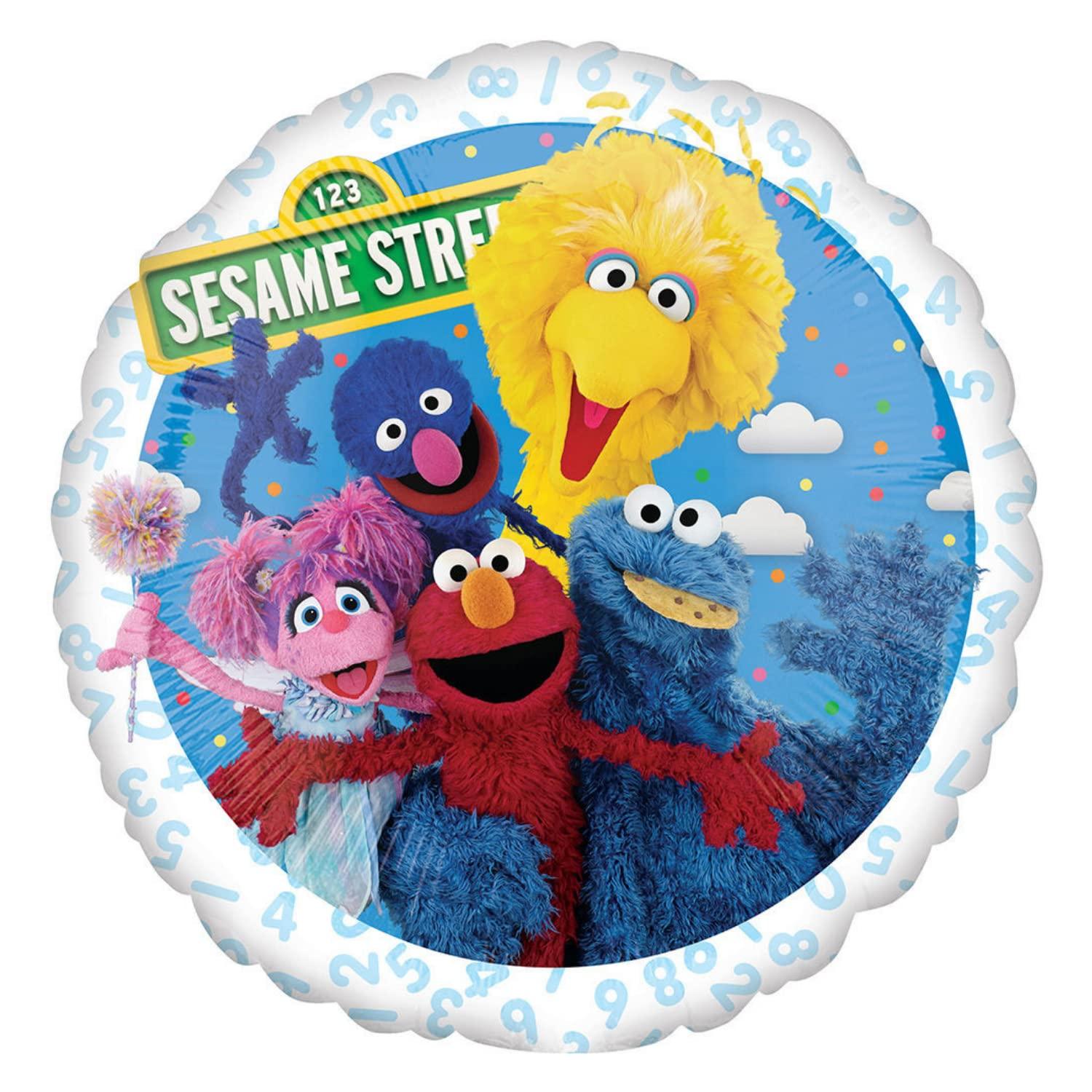 Epic Party Plan Sesame Street Kids Party Balloons - Set Of 4 Seasame Street Birthday Theme Balloon Decorations Featuring Elmo Big Bird Abby Cadabby Grover And Cookie Monster