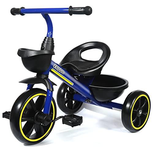 KRIDDO KRIDDO Kids Tricycles Age 24 Month to 4 Years, Toddler Kids Trike for 2.5 to 5 Year Old, Gift Toddler Tricycles for 2-4 Year Olds, Trikes for Toddlers, Blue