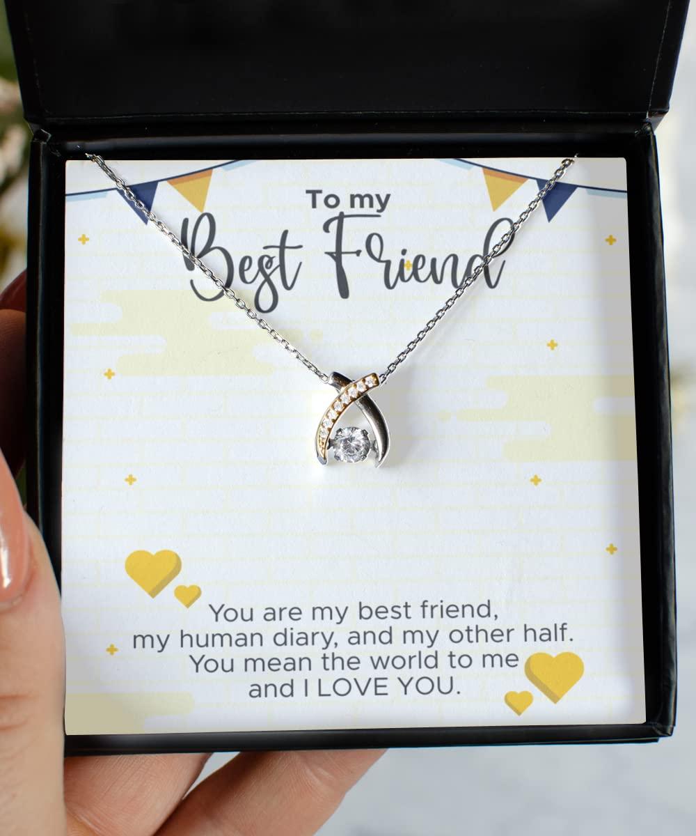 Gearbubble Wishbone Dancing Necklace - My Best Friend - My Human Diary and Other Half Wishbone Dancing Necklace Gift