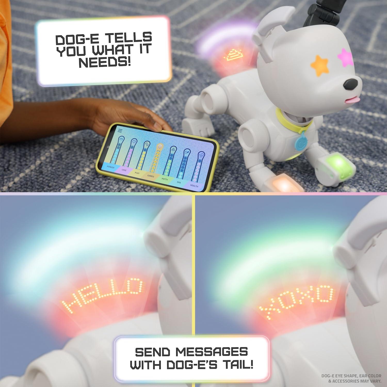 Dog-E Dog-E Interactive Robot Dog with Colorful LED Lights, 200+ Sounds & Reactions, App Connected (Ages 6+)