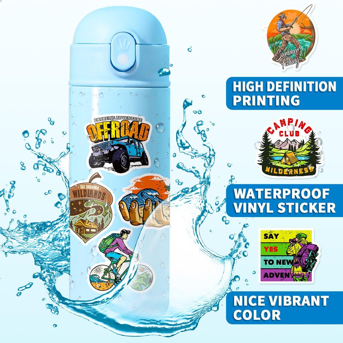 Drive Travel Camping Stickers for Water Bottles Outdoor Hiking Adventure Stickers 200PCS Vinyl Sticker Packs Wilderness Nature Stickers Travel Stickers for Adults Teens Girls Boys Kids