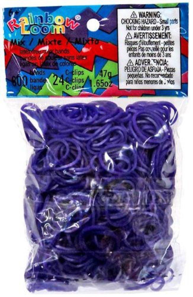 Rainbow Loom Official Rainbow Loom 600 Ct. Rubber Band Refill Pack DEEP PURPLE [Includes 25 C-Clips!]