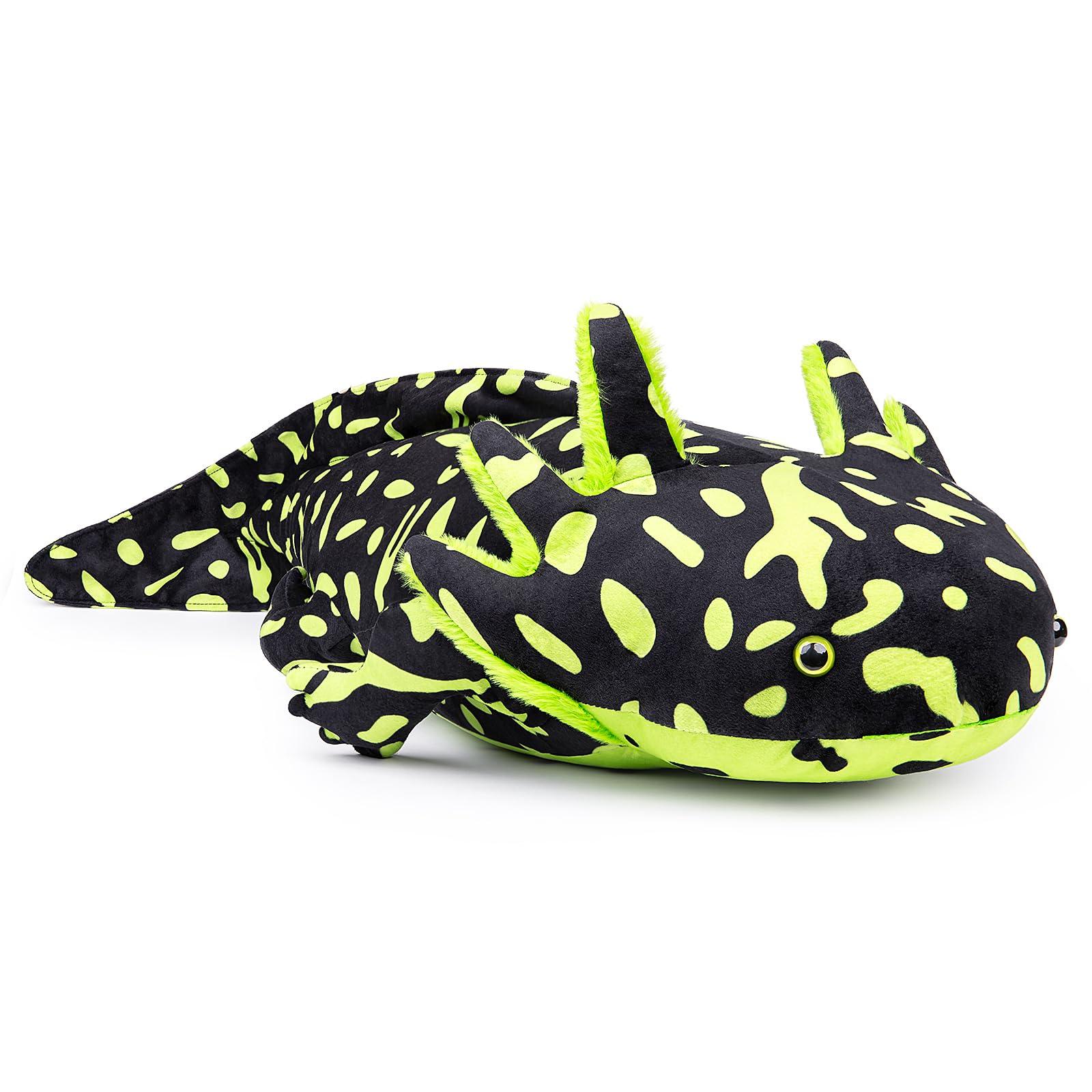 ZHONGXIN MADE ZHONGXIN MADE Axolotl Plush - Green Axolotl Stuffed Animal, Realistic 18" Cute Ambystoma Creepy Amphibians Plush Toys, Unique Plush Gift Collection for Kids