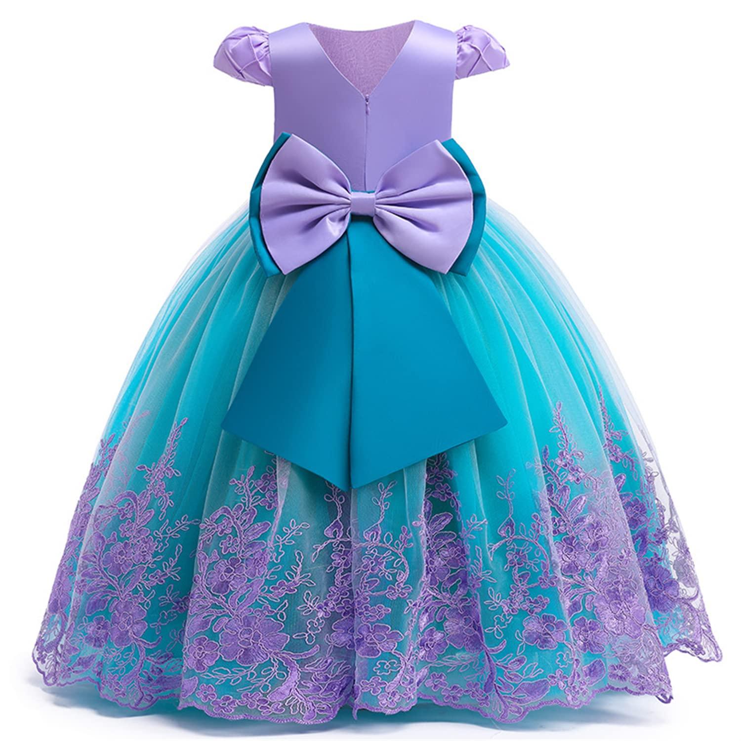 PURFEEL PURFEEL Girls Mermaid Princess Dress Kids Mermaid Costume Dress up for Ariel 4-5Years