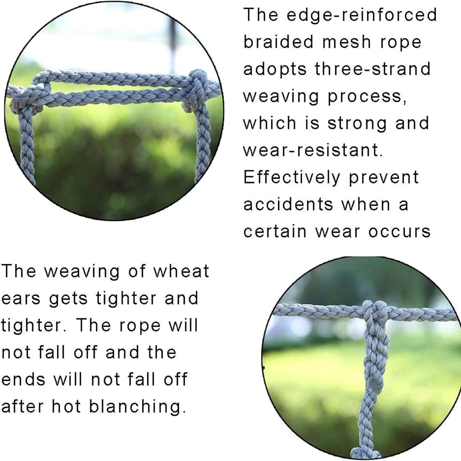 VCGIIEEWGHJDEW Climbing Cargo Net, Portable Rope Climbing Net for Treehouse Playground Play Equipment Decoration (Color : 12mmX12cm, Size : 1mX1m), PAW-37 (6mmx8cm 1mX1m)