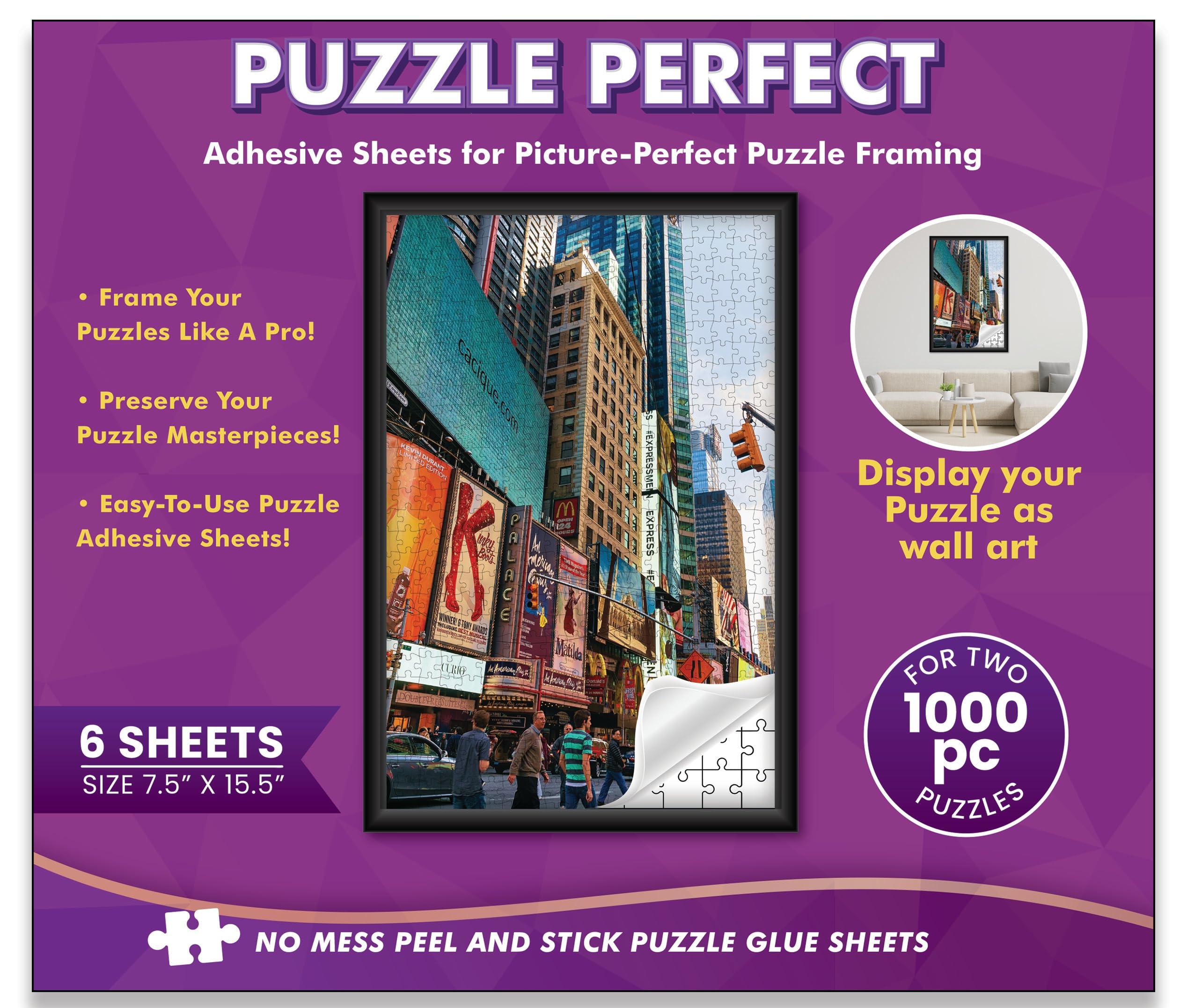 Poster Palooza Poster Palooza 12x36 Jigsaw Puzzle Frame Kit - Kit Includes Puzzle Glue Sheets, Black Wood Puzzle Frame with Black Mat, UV Acrylic, Backing, Hanging Hardware