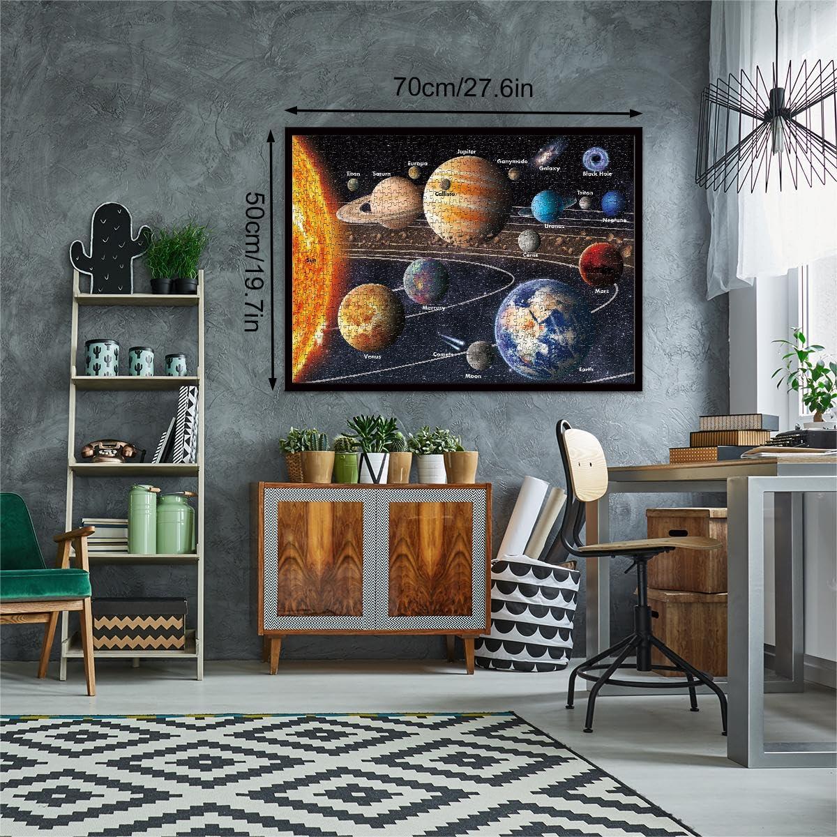 PPuzzling Space Puzzles for Adults, Solar System Planet Jigsaw Puzzles 1000 Pieces, Planet Earth Puzzles as Space Wall Art Decor