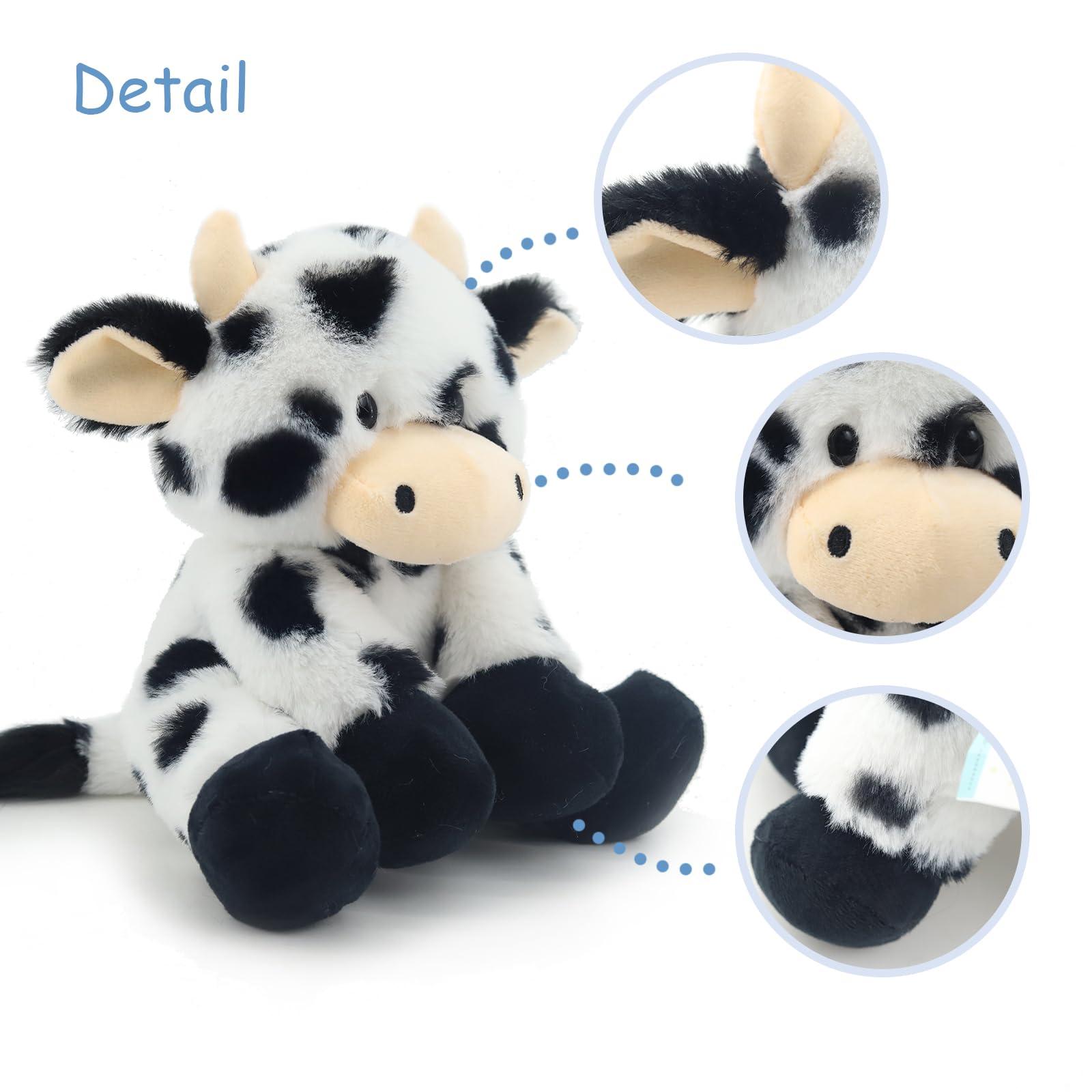 Injoy Group Generic Injoy Group 9Milk Cow Soft Stuffed Plushie Toys,Cute Cattle Toys Lifelike Stuffed Animal for Children Kids, White and Black