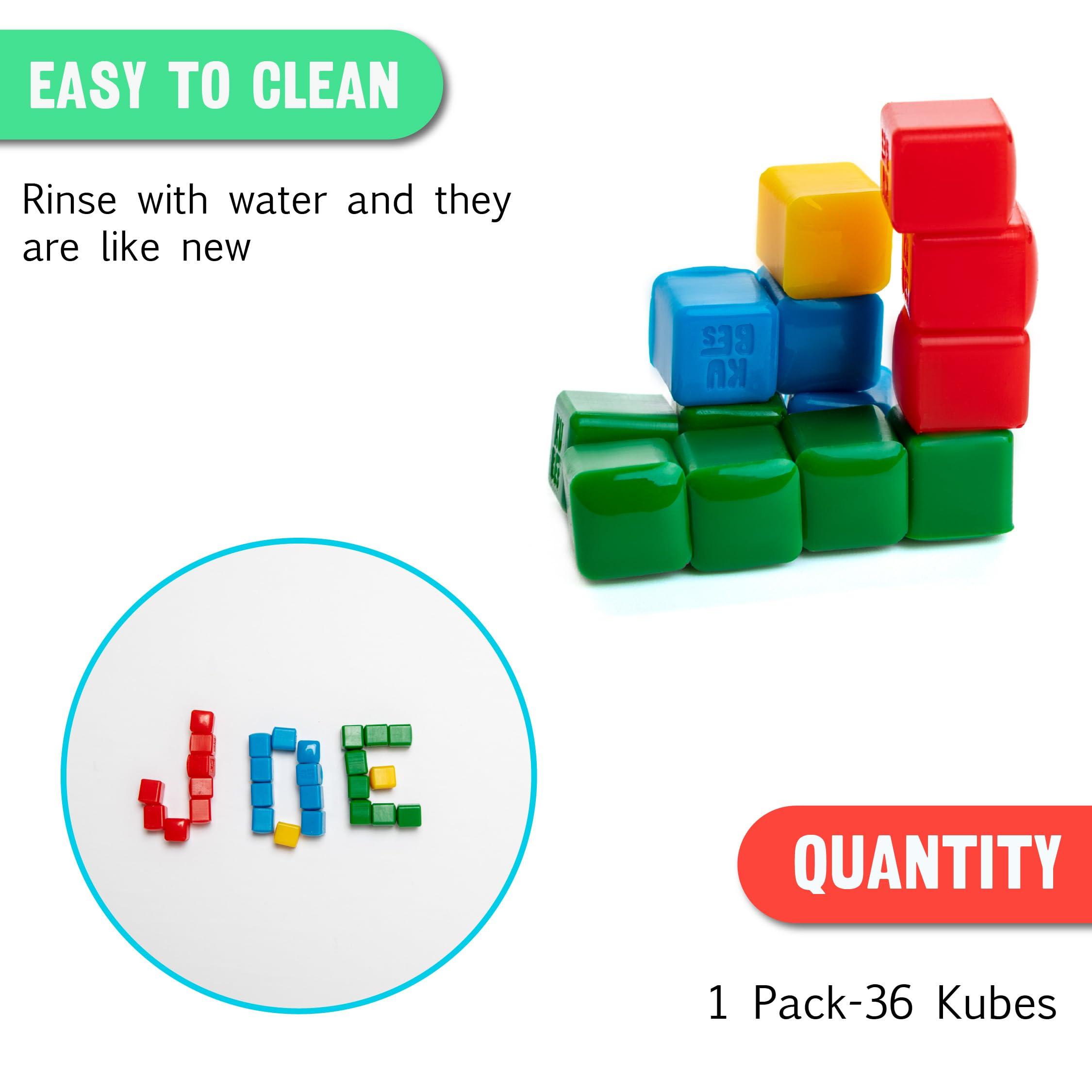 KOMARC GAMES KOMARC GAMES StickiKubes, Mini Stacking Cubes That Stick to Anything, Non Toxic Kid Safe Sticky Blocks, Creative Construction Toy - 125 Cubes, 4 Colors, Tub