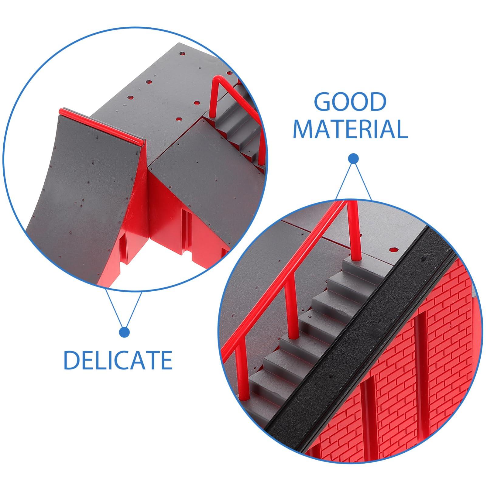 ibasenice ibasenice Finger Skateboard Park Ramp, Finer Skateboard Ramps Toys Finger Skate Park Toy with Ramps Replacement for Adults Kids A