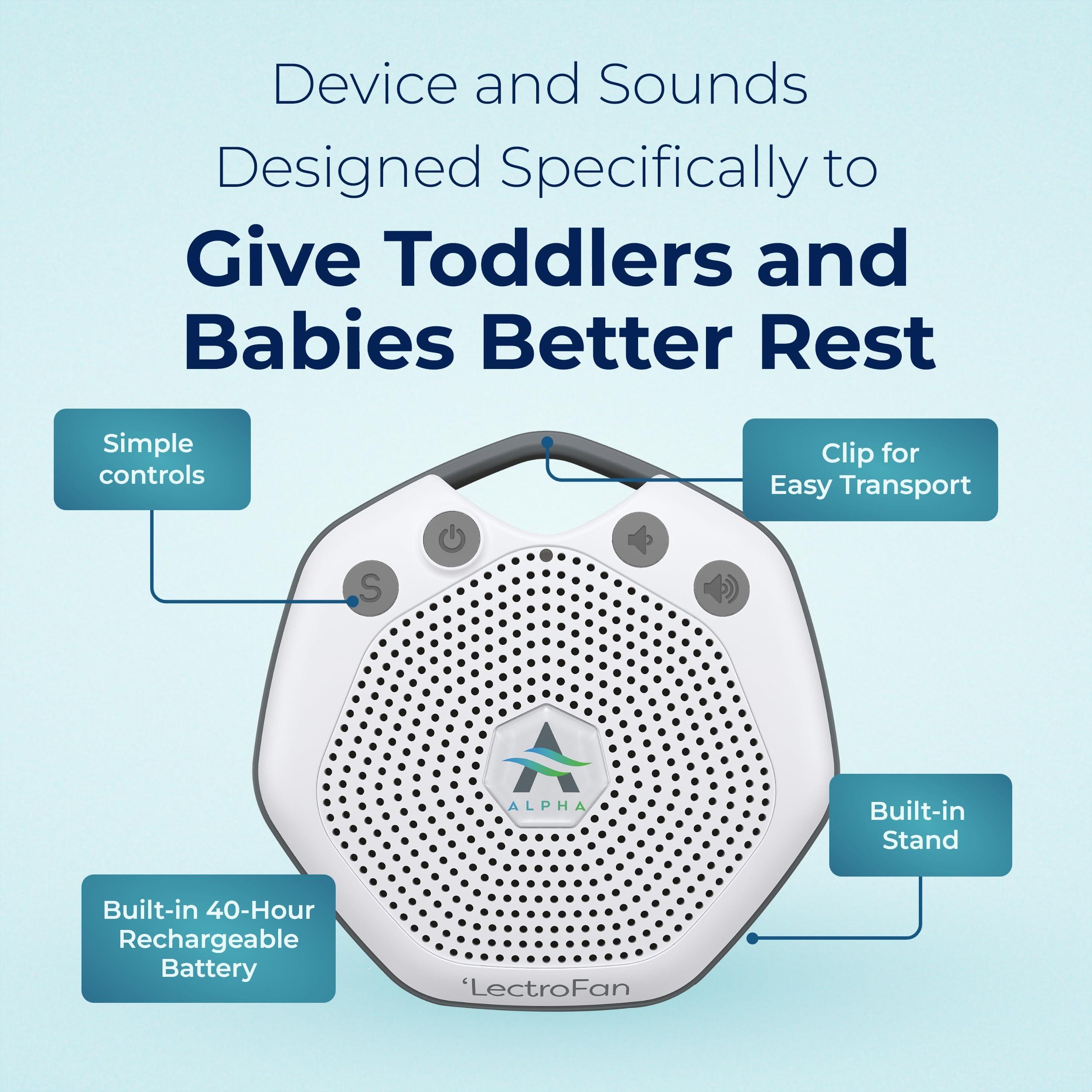 Adaptive Sound Technologies Adaptive Sound Technologies LectroFan Alpha Portable Sleep Sound Machine - Rechargeable White Noise Machine for Crib, Stroller, Car Seat & More - 7 Non-Looping Sounds - for Travel, Bedroom, Nursery