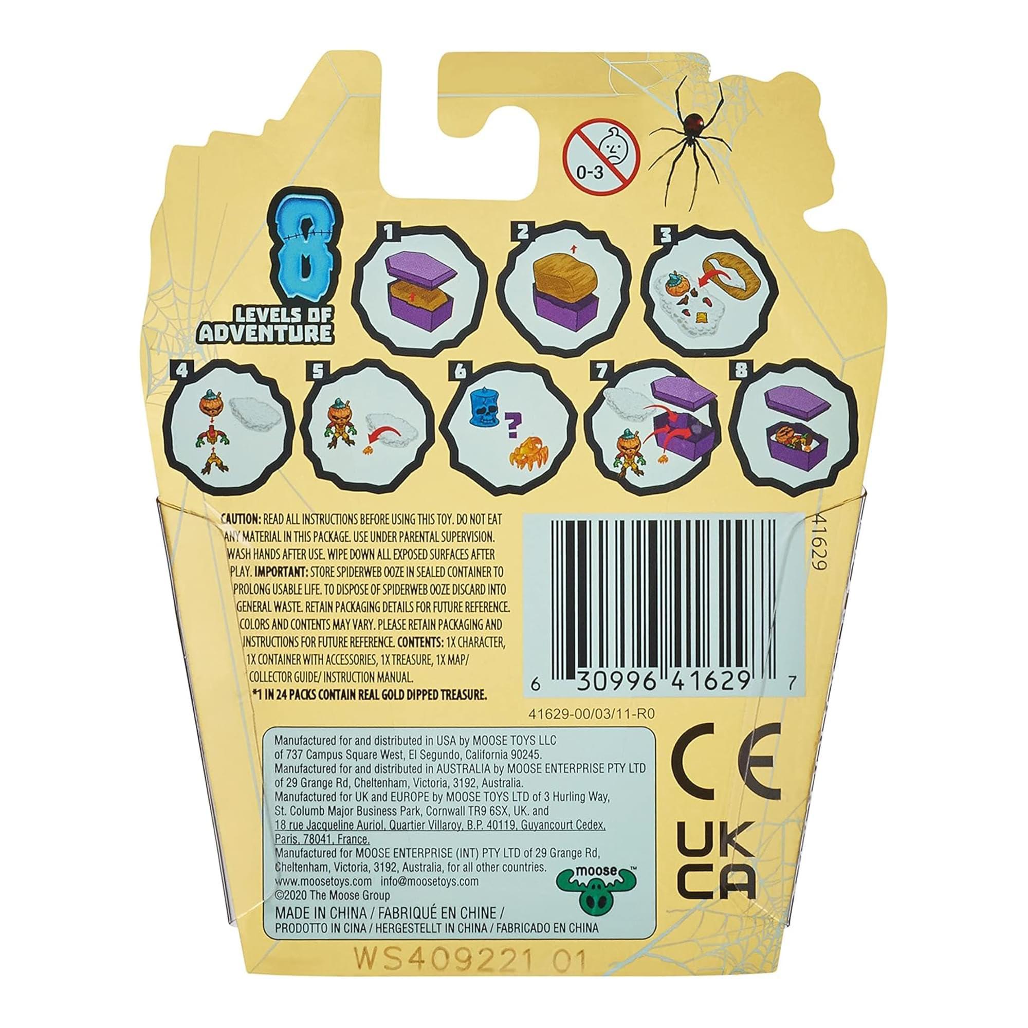 Oonies Treasure X Monster Gold Mini Monsters with Spider Web Ooze