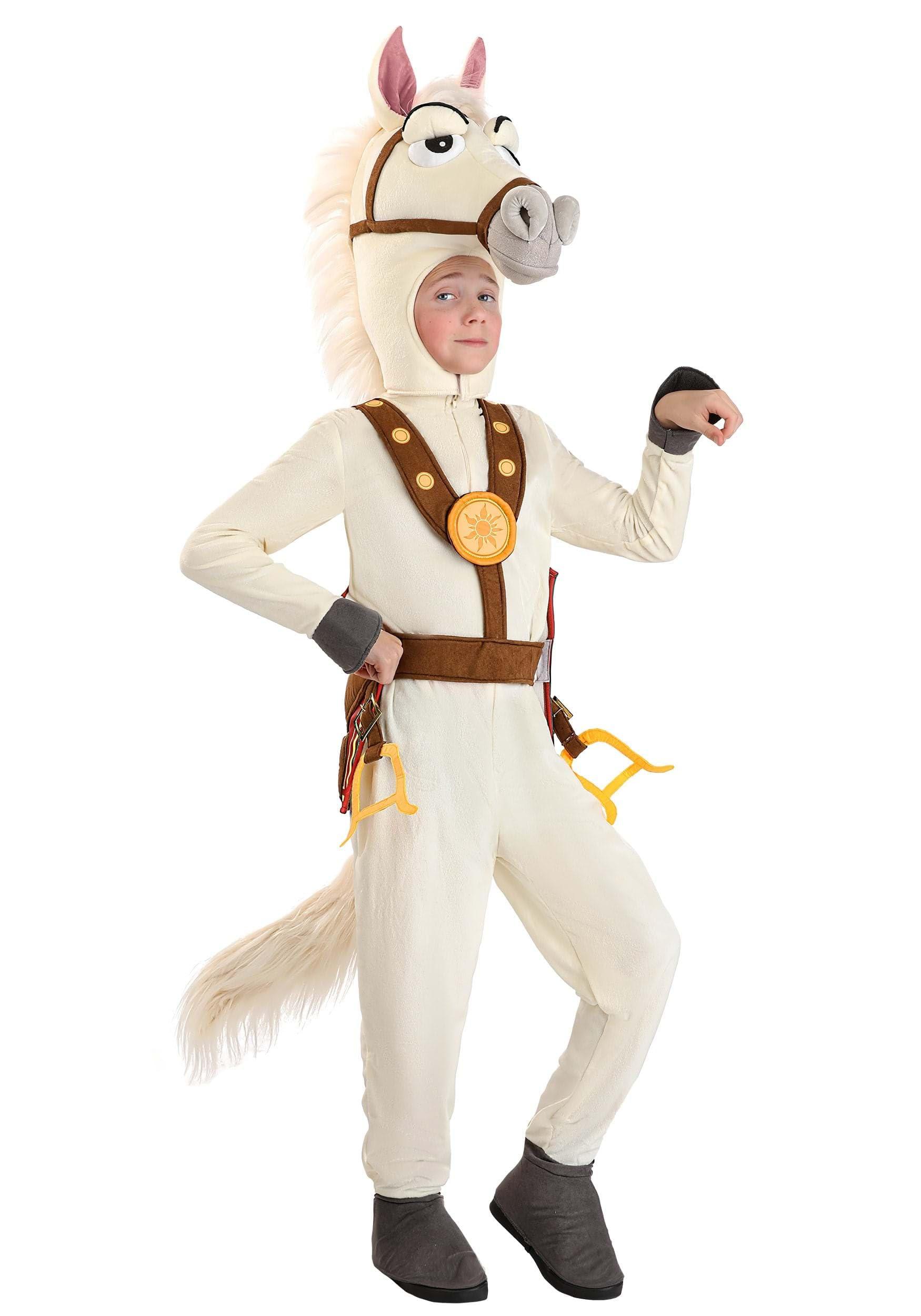 Fun Costumes Disney Tangled Maximus Children's Horse Costume | White Equestrian Character Jumpsuit With Headpiece And Saddle