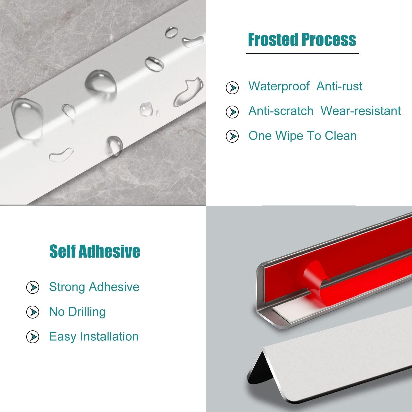 SRNSAEB Wall Corner Guard Black Self Adhesive, Aluminum Wall Corner Guard Edge Protector to Protect Walls and Home Decor, 2 3 4cm Width (Color : 2cm/0.8in Width, Size : 80cm/31.5in)