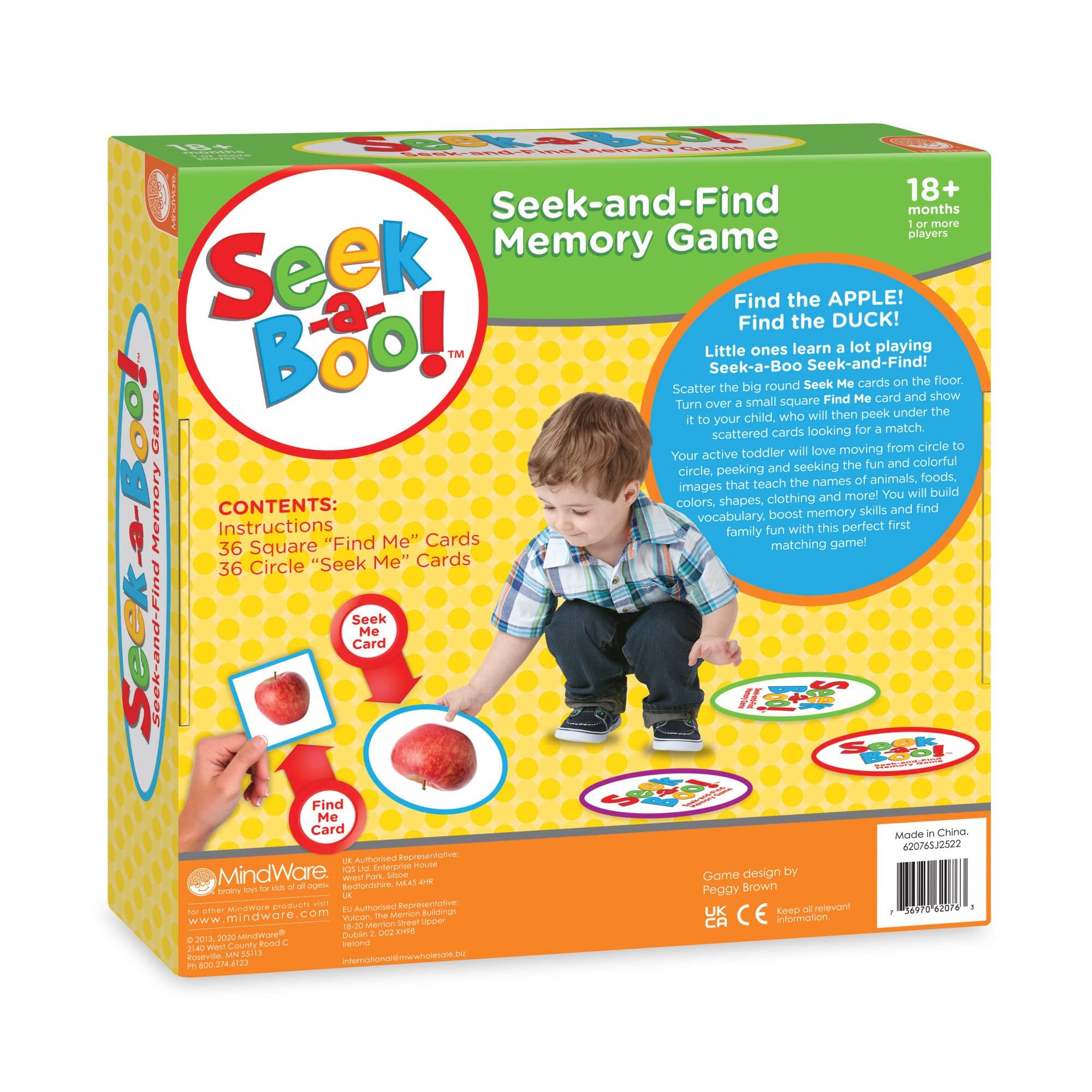 MindWare MindWare Seek-a-Boo Seek and Find Memory Game and Toddler Flash Cards Matching Game