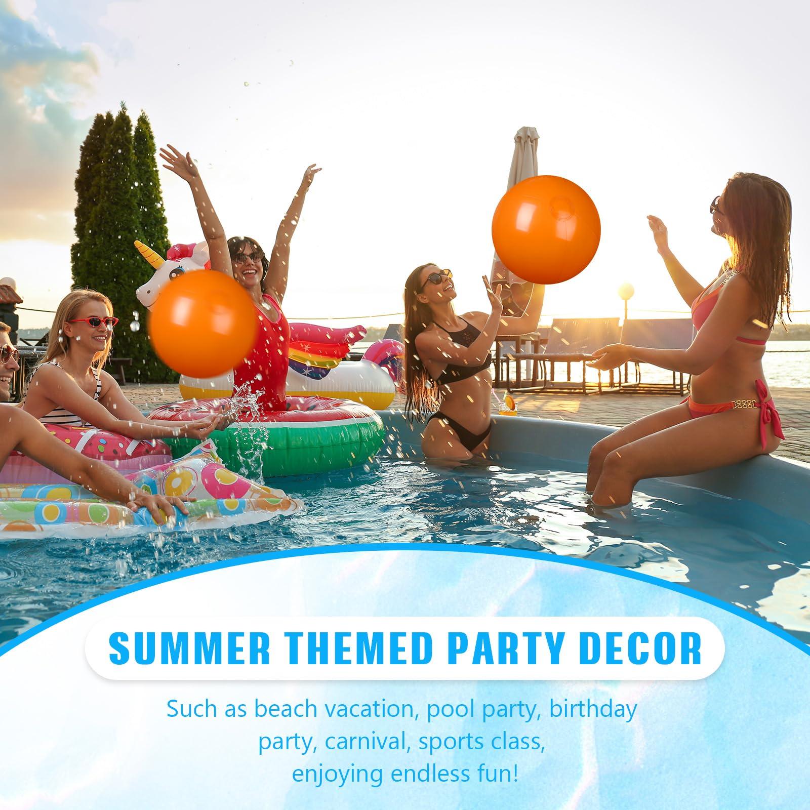 kymqlyw kymqlyw 8 Pcs 12 Inch Solid Orange Beach Balls Inflatable Beach Balls Bulk Large Blow up Pool Game Toys for for Summer Beach, Pool and Summer Birthday Party Supplies (Orange)