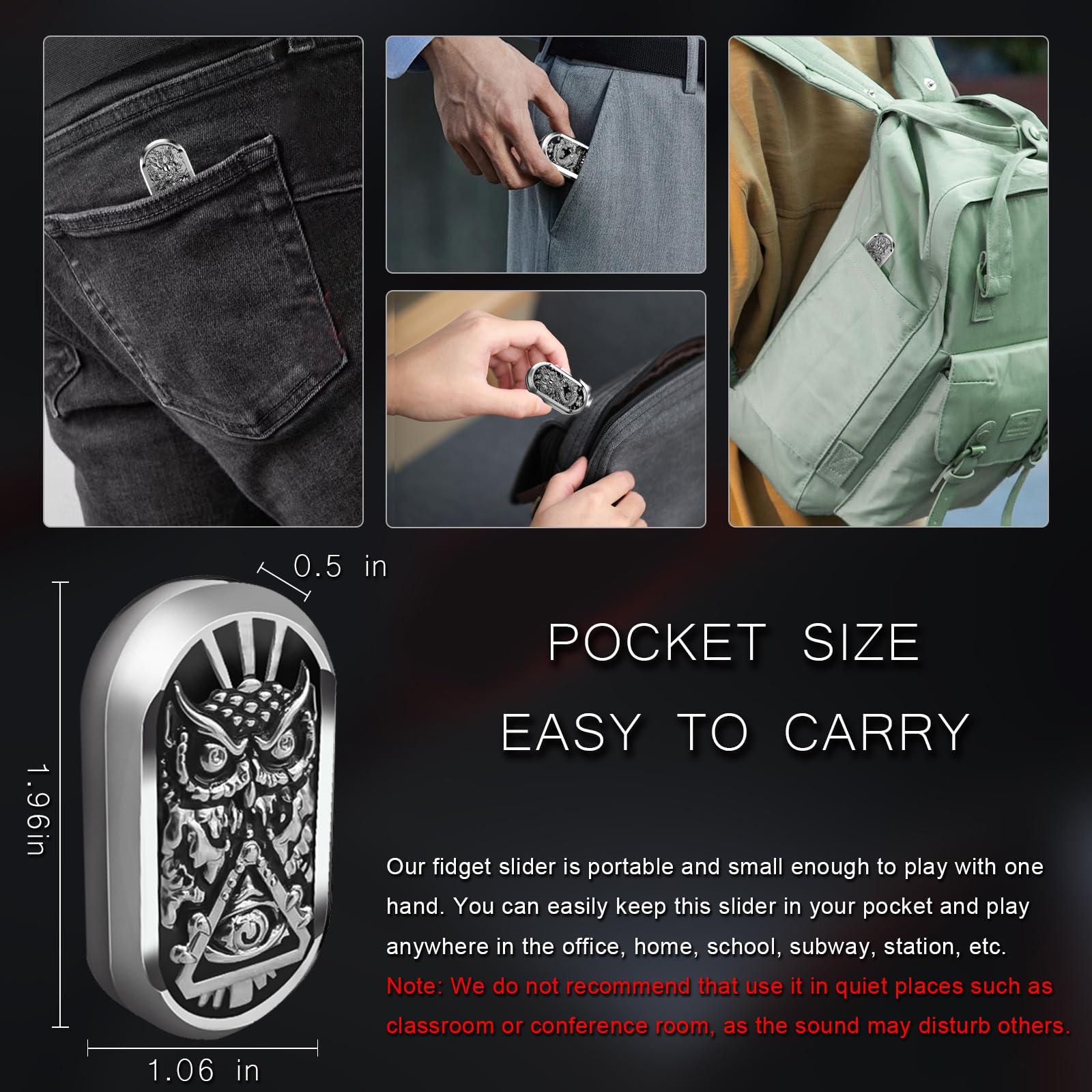 HIDEDC Breakthrough Fidget Slider & Owl Fidget Slider Bundle, EDC Fidget Toys Adults Sensory Toys Home Office Executive Desk Toys Gift for ADHD/ADD/Autism