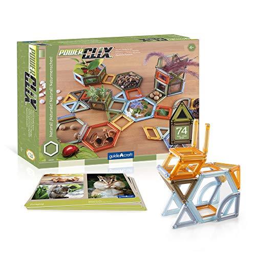 Guidecraft Guidecraft PowerClix Frames Natural - 74 Piece Set: Magnetic Construction Building Kit for Creative Open-Ended Play, STEM Learning & Educational Toys for Children