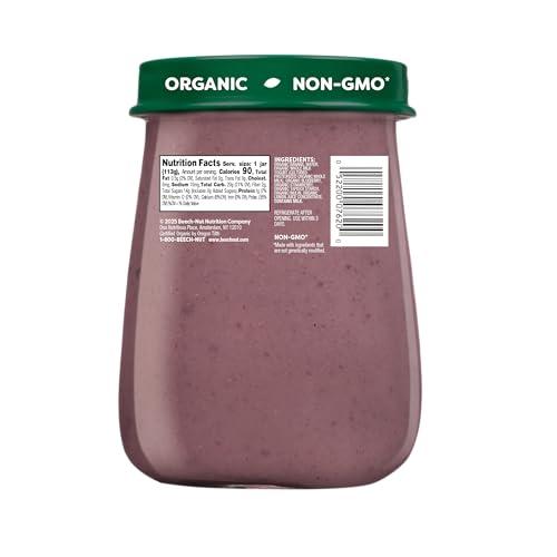 Beech-Nut Beech-Nut Organic Fruit & Yogurt Baby Food Jars with Prebiotics, Organic Banana Berry & Yogurt Puree, Stage 2 Baby Food for Babies 6 Months and Up, Non-GMO, 4oz Glass Jars, 10ct