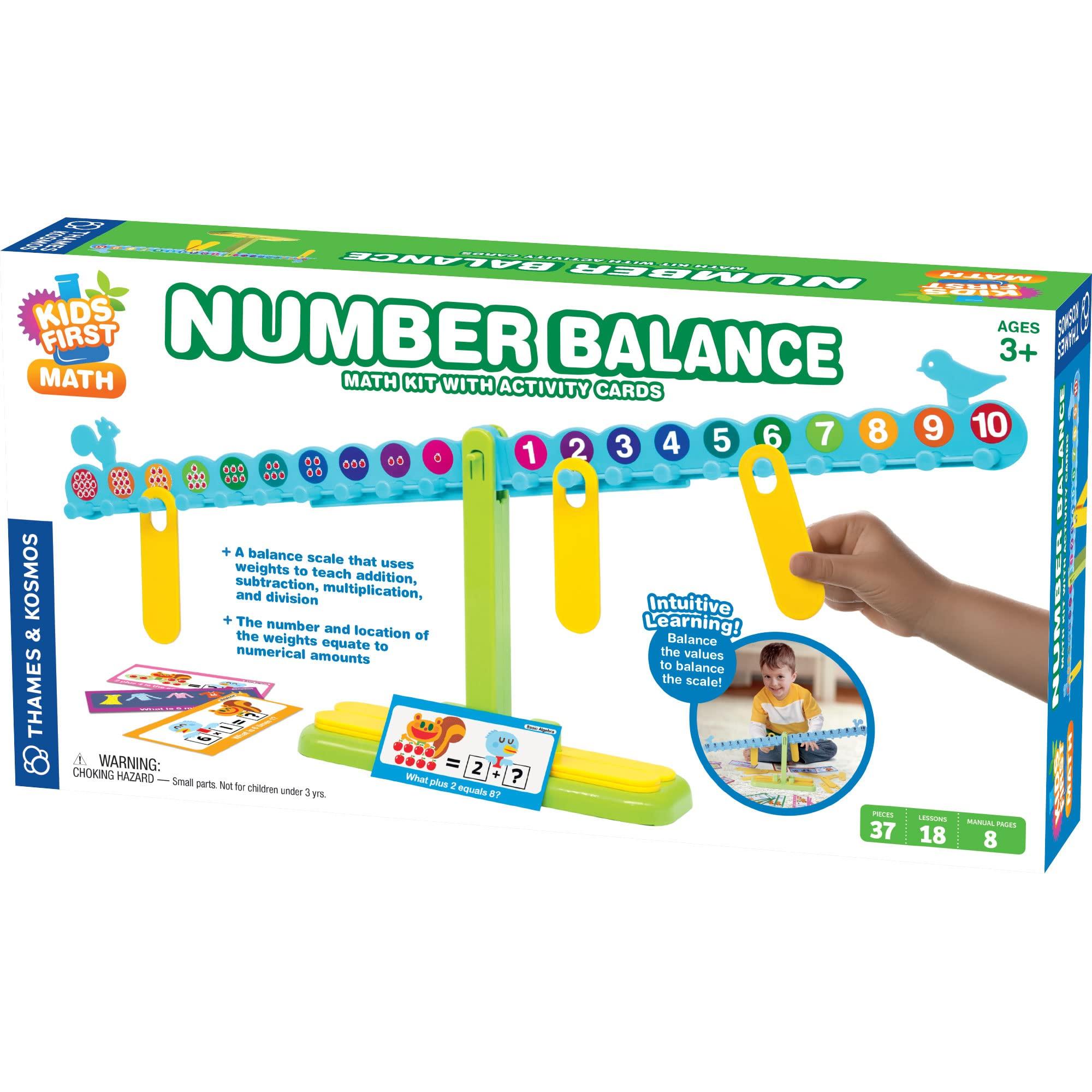 Thames & Kosmos Thames & Kosmos Kids First Math: Number Balance with Activity Cards for Preschoolers Ages 3 to 5 | Intuitive, Visual Method for Learning Basic Math | Addition, Subtraction, Multiplication, Division