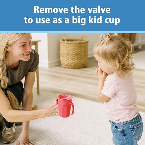 Dr. Brown\'s Dr. Brown's Milestones Cheers 360 Cup Spoutless Transition Handles for Easy Grip & Leak-Freere Training Toddlers Babies, Leak-Free Sippy Cup, Blue/Aqua