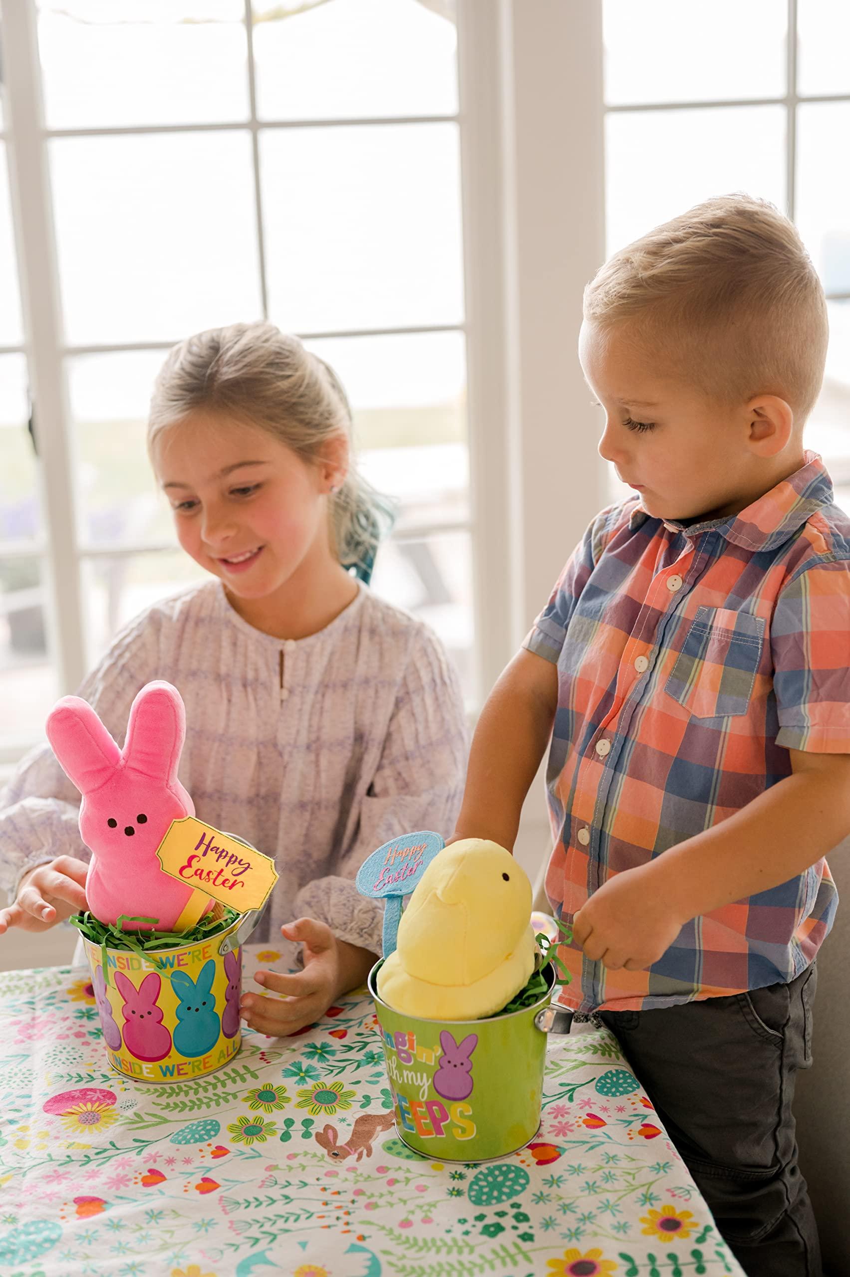 Animal Adventure Animal Adventure 9-10.5 INCH Easter Soft Plush Peeps in TIN Bucket | Pink