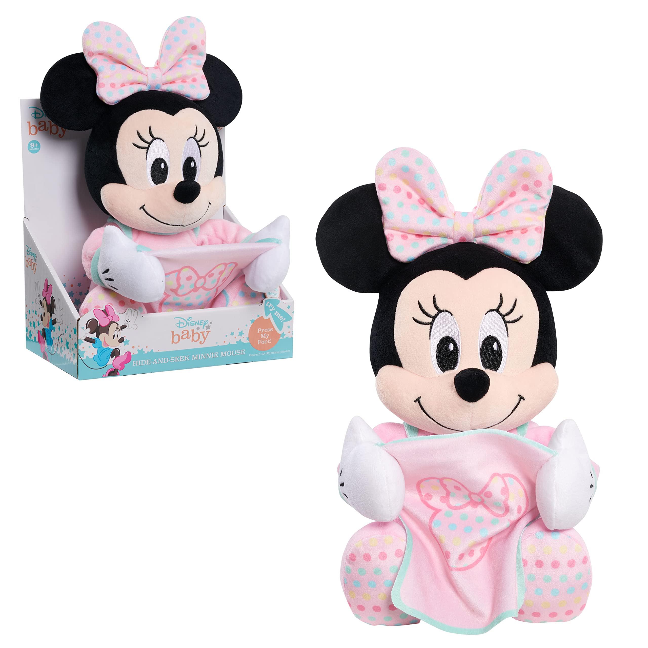 Disney Disney Baby 11-inch Hide-and-Seek Minnie Mouse Interactive Plush, Music, Phrases, And Motion, Kids Toys for Ages 09 Month by Just Play