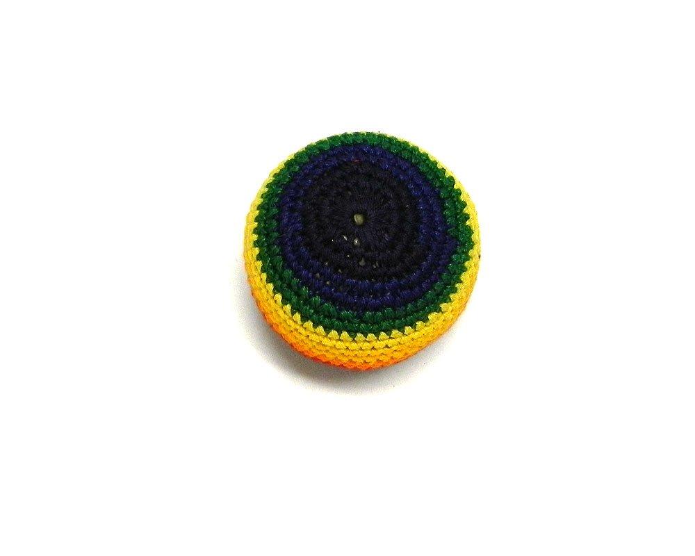 Mia Jewel Shop Mia Jewel Shop Rainbow Multicolored Crochet Striped Geometric Pattern Hacky Ball Foot Bag Kick Sack - Handmade Gifts Tribal Guatemalan Toys One Size