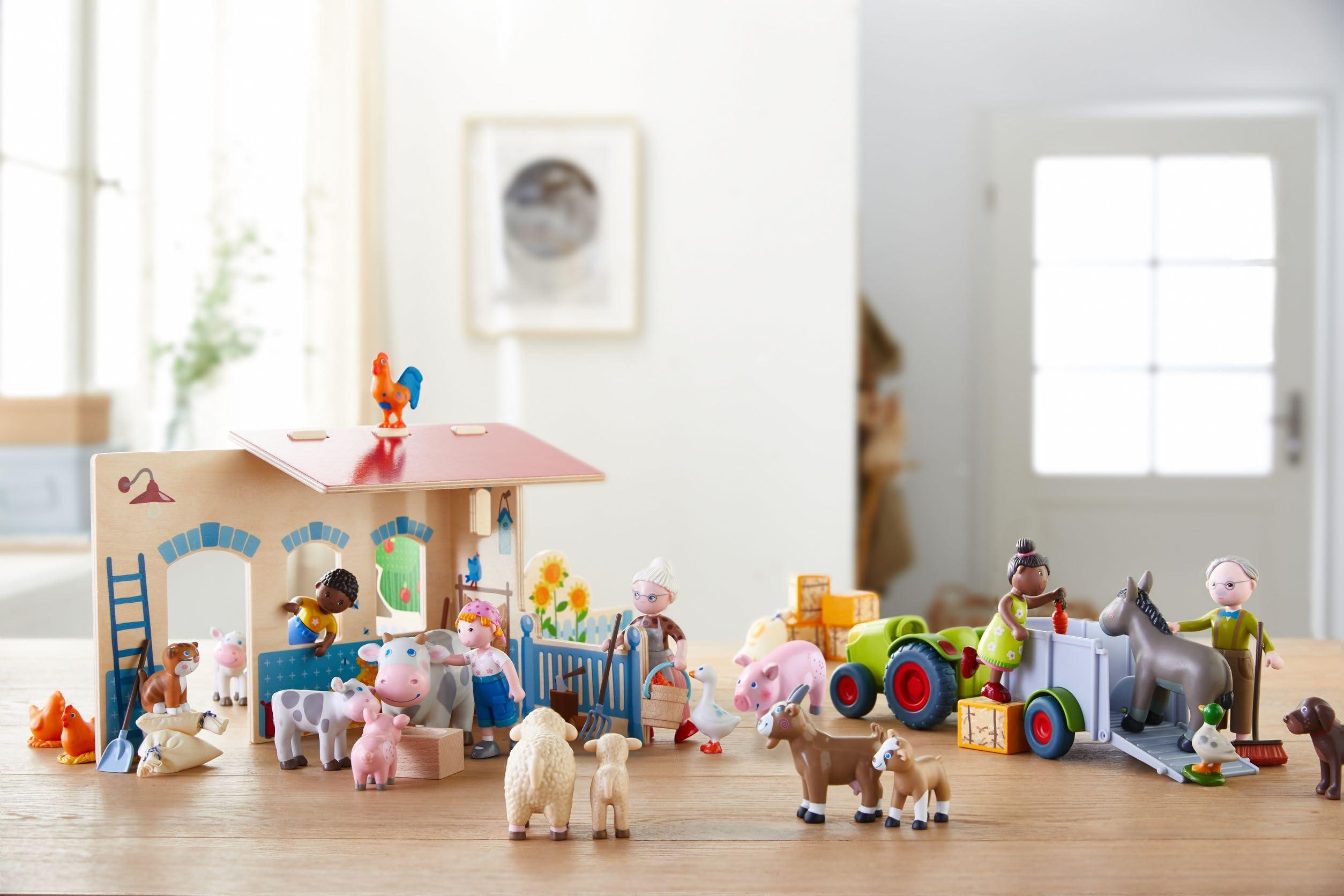 HABA HABA Little Friends Goat Kid - 2\" Chunky Plastic Farm Animal Toy Figure