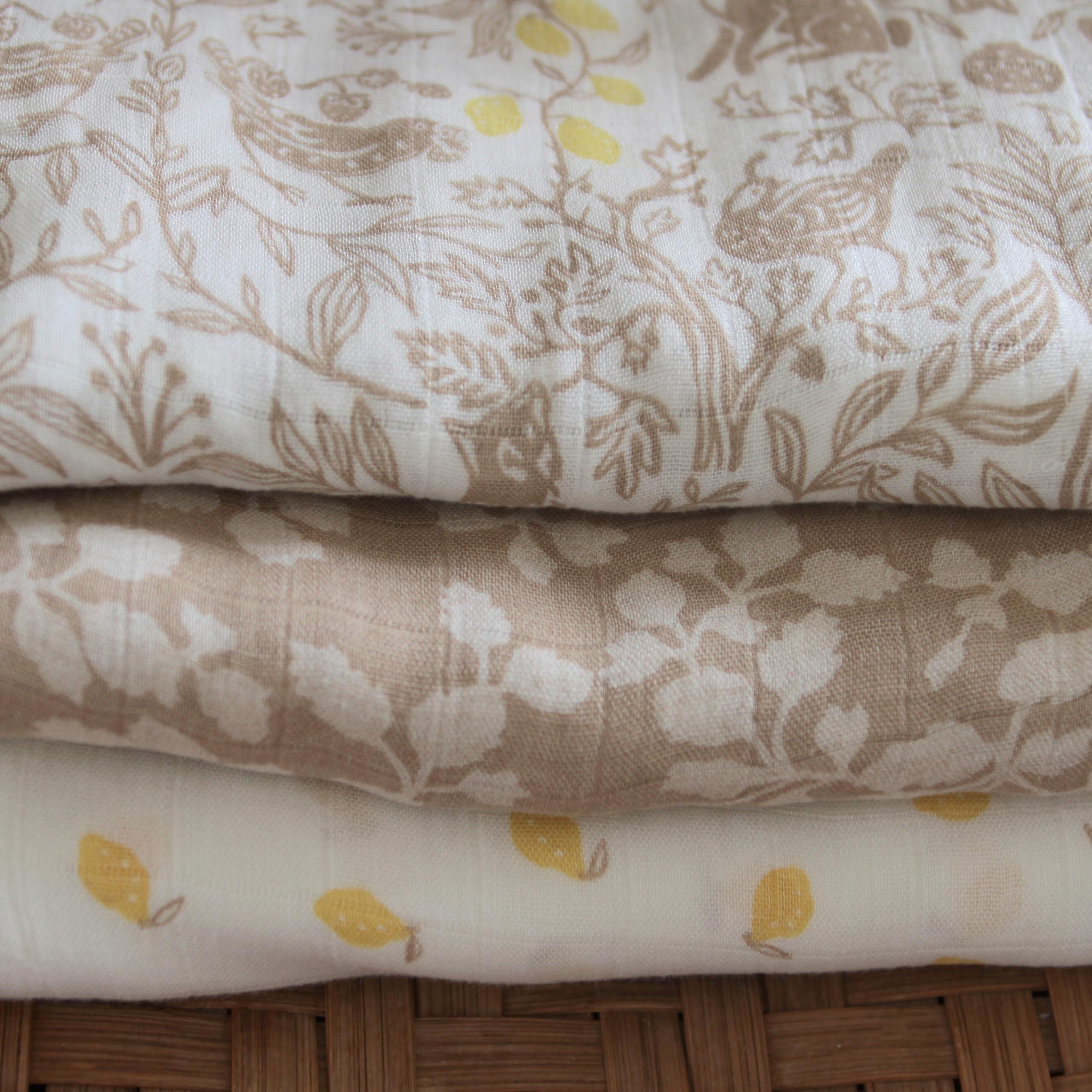 aden + anais aden + anais Silky Soft Swaddle Blanket, Boutique Muslin Blankets for Girls & Boys, Baby Receiving Swaddles, Ideal Newborn & Infant Swaddling Set, Perfect Shower Gifts, 3 Pack, Natural Woodland