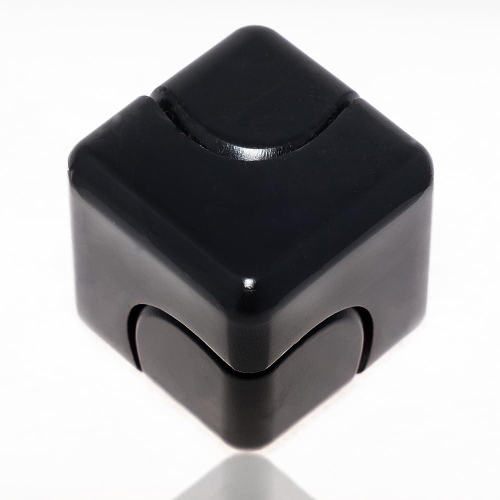 Theresa International Cube Spinner Fidget Toy Relieves Anxiety, ADHD, Stress & Boosts Focus Durable Metal EDC, Fun & Quiet Ideal for Kids & Adults. Black