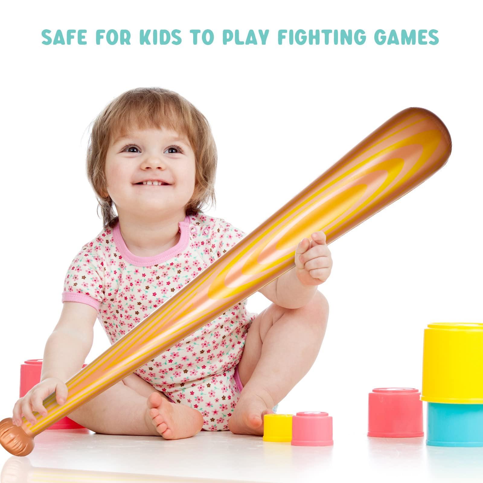 Leyndo 6 Pcs Giant Inflatable Baseball Bats Large 40 Inch Inflatable Toy Bat Baseball Party Favors, Sports Theme Toy, Birthday Party Decorations for Pool, Beach