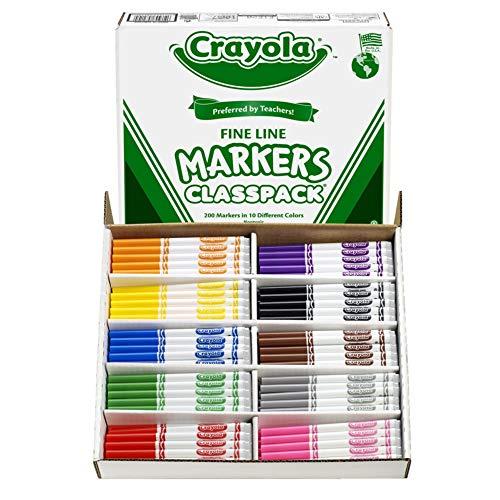Crayola Crayola Classpack Markers 200 Ct Non Washable Fine Tip By Crayola Llc